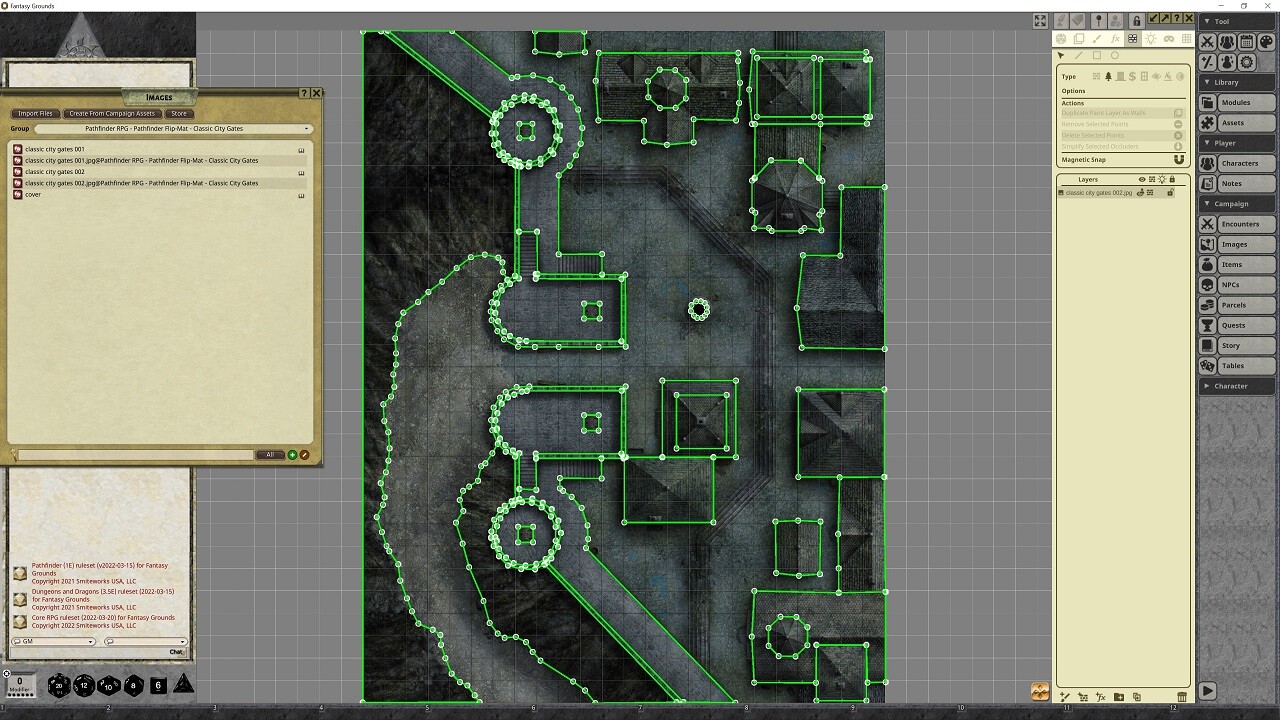 Fantasy Grounds - Pathfinder RPG - Pathfinder Flip-Mat - Classic City Gates