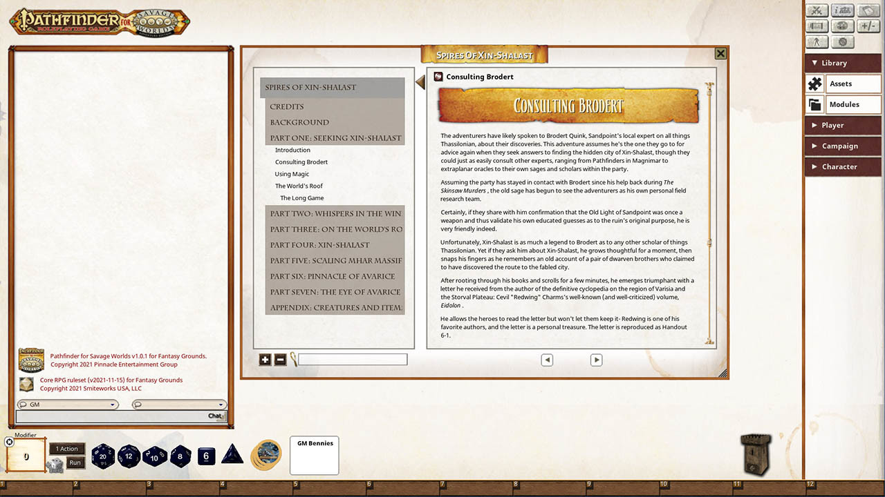 Fantasy Grounds - Pathfinder(R) for Savage Worlds: Rise of the Runelords! Book 6 - Spires of Xin-Shalast