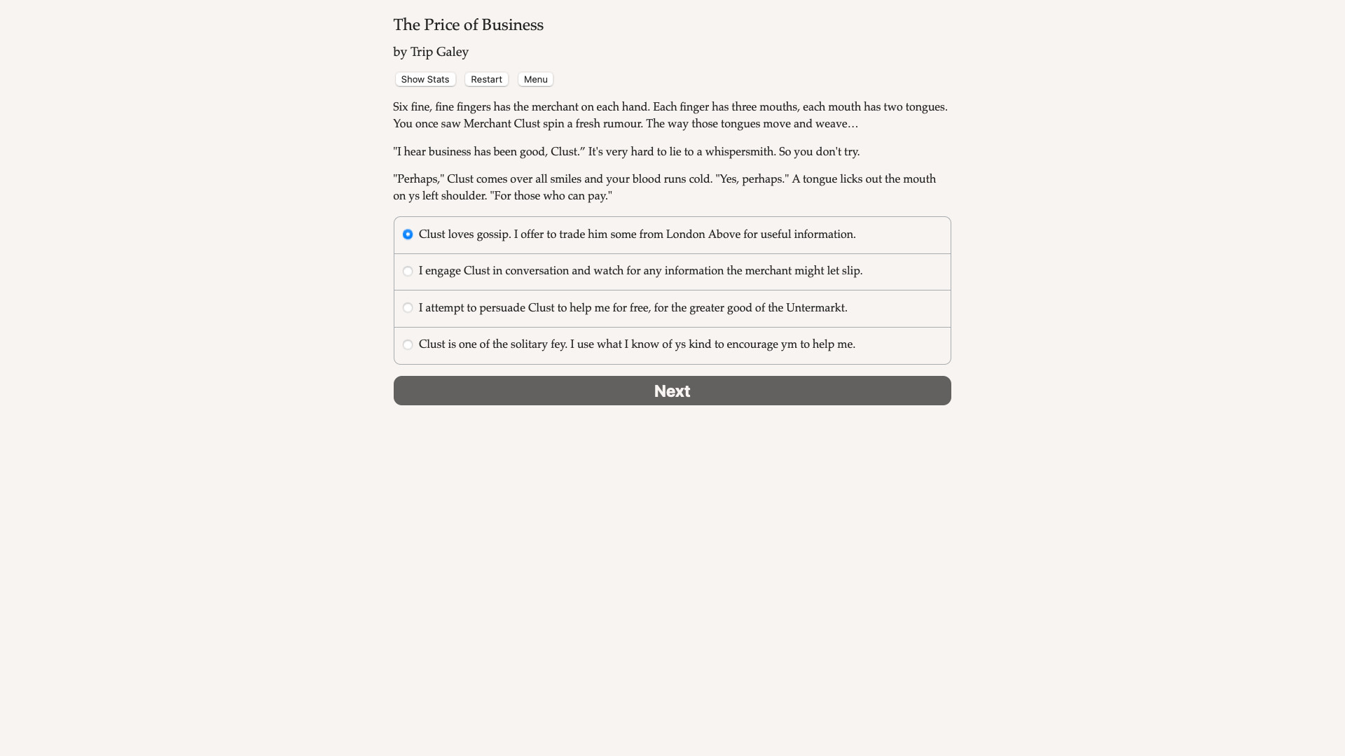 Faerie's Bargain: The Price of Business Demo
