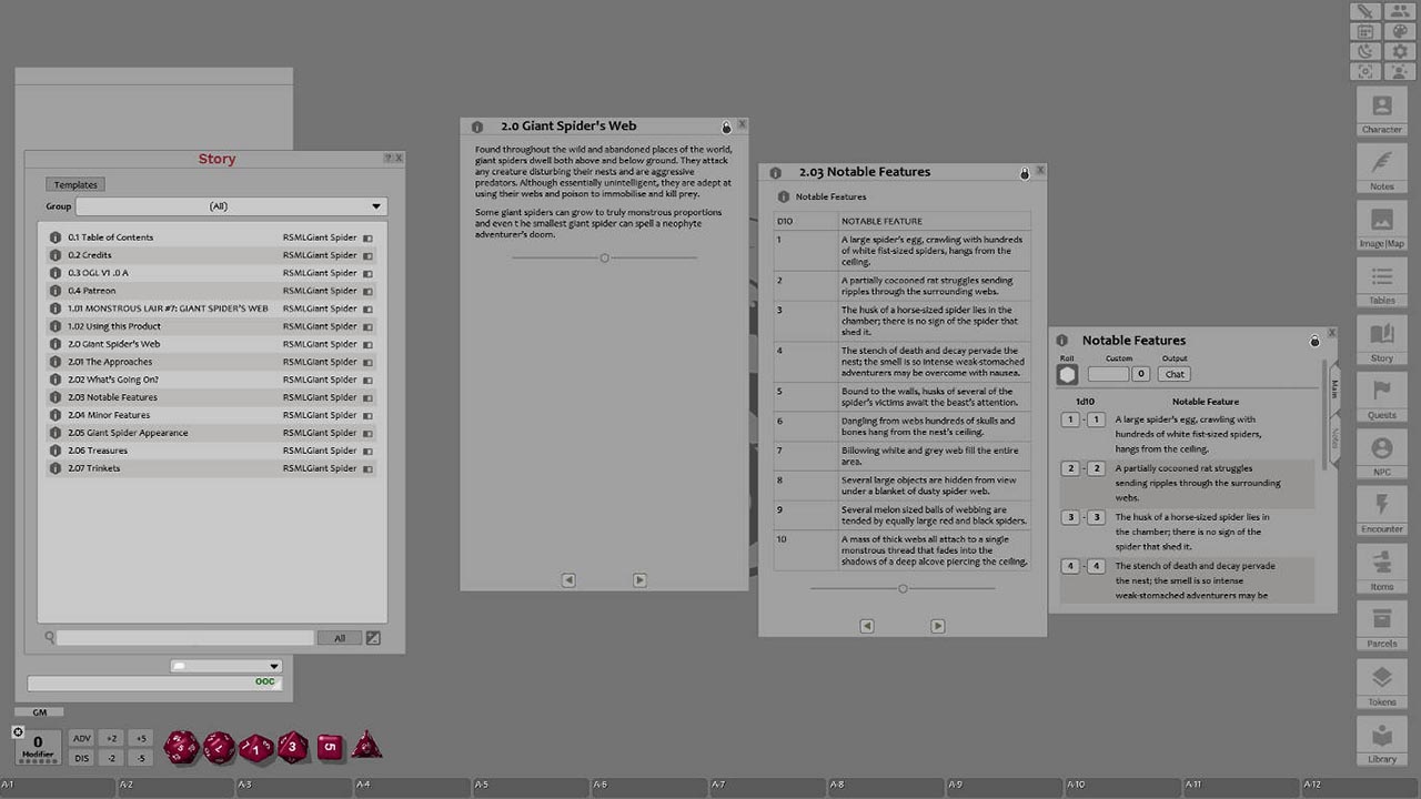 Fantasy Grounds - Monstrous Lair #7: Giant Spider's Web (Any Ruleset)