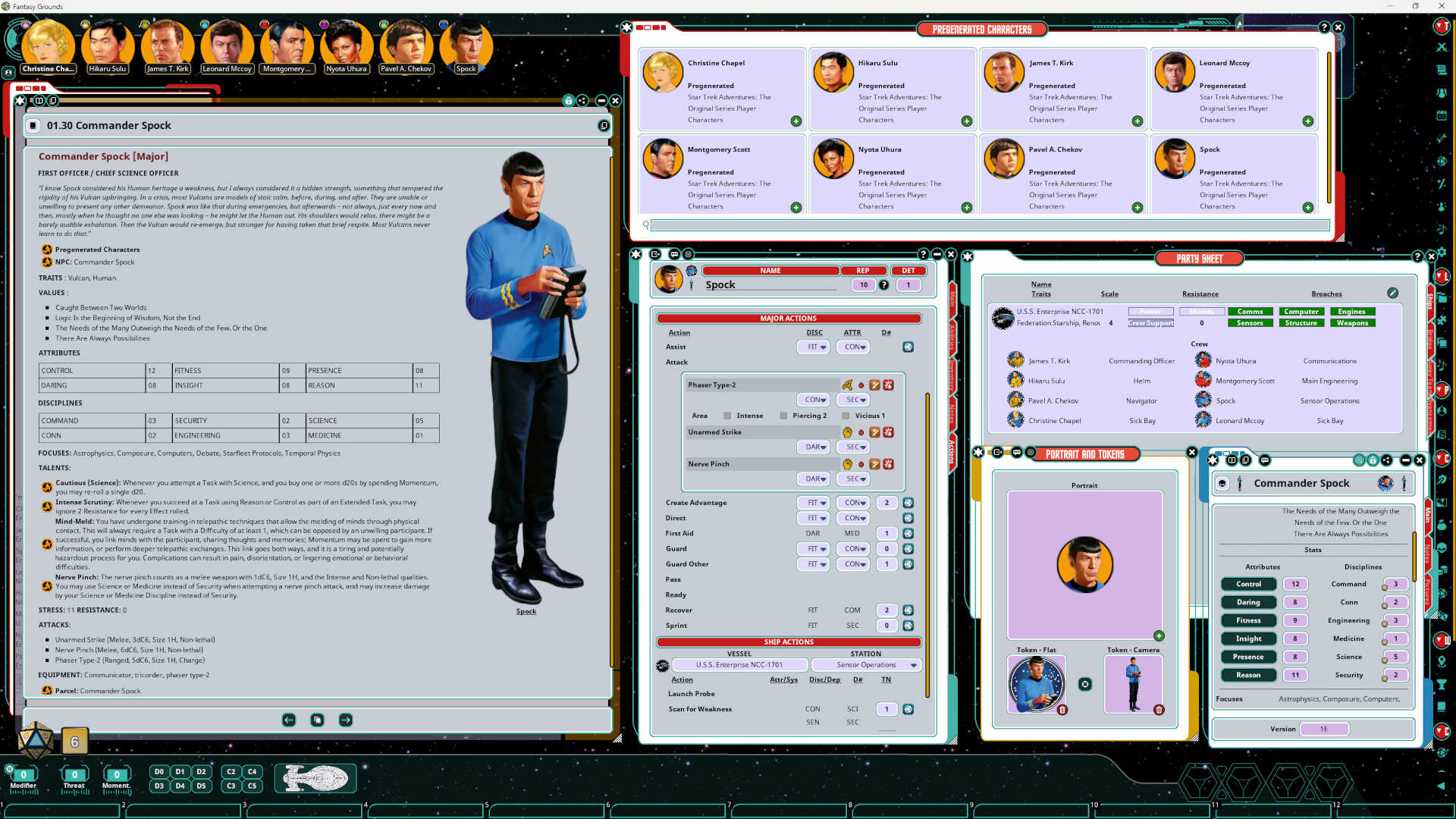 Fantasy Grounds - Star Trek Adventures: The Original Series Player Characters