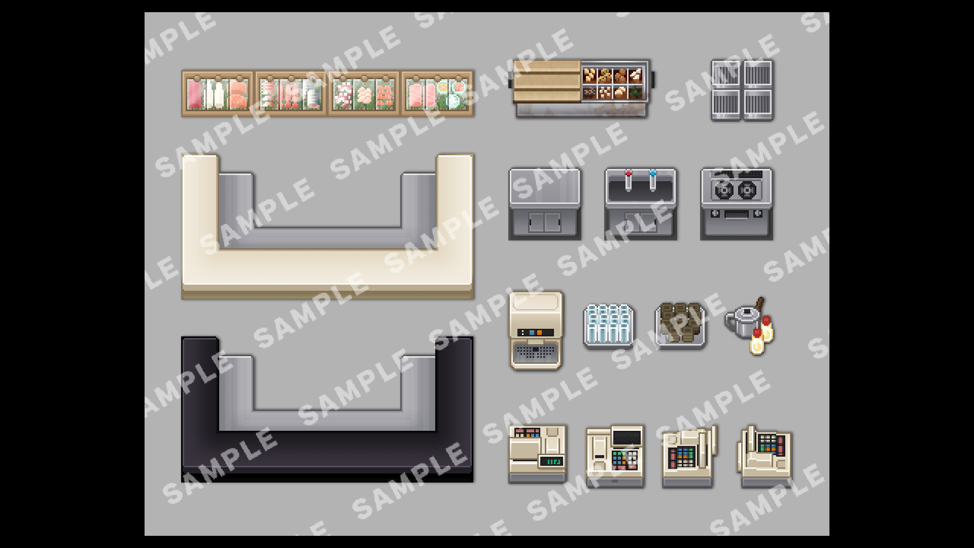 RPG Maker MZ - SERIALGAMES LivingGoodCity TILESET  Japanese Restaurant SET