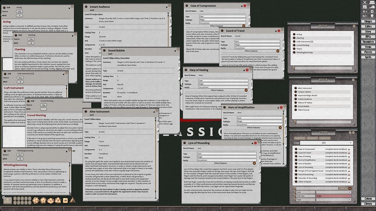 Fantasy Grounds - D&D Classics: PHBR7 The Complete Bard's Handbook (2E)