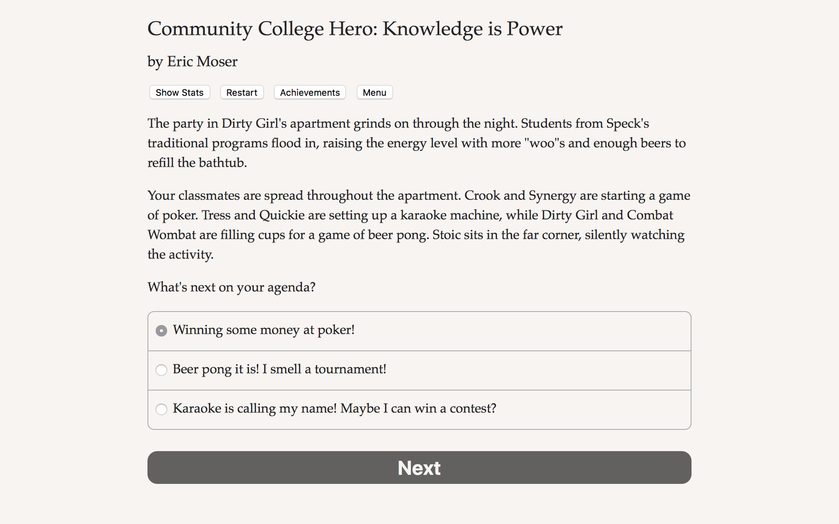 Community College Hero: Knowledge is Power Demo