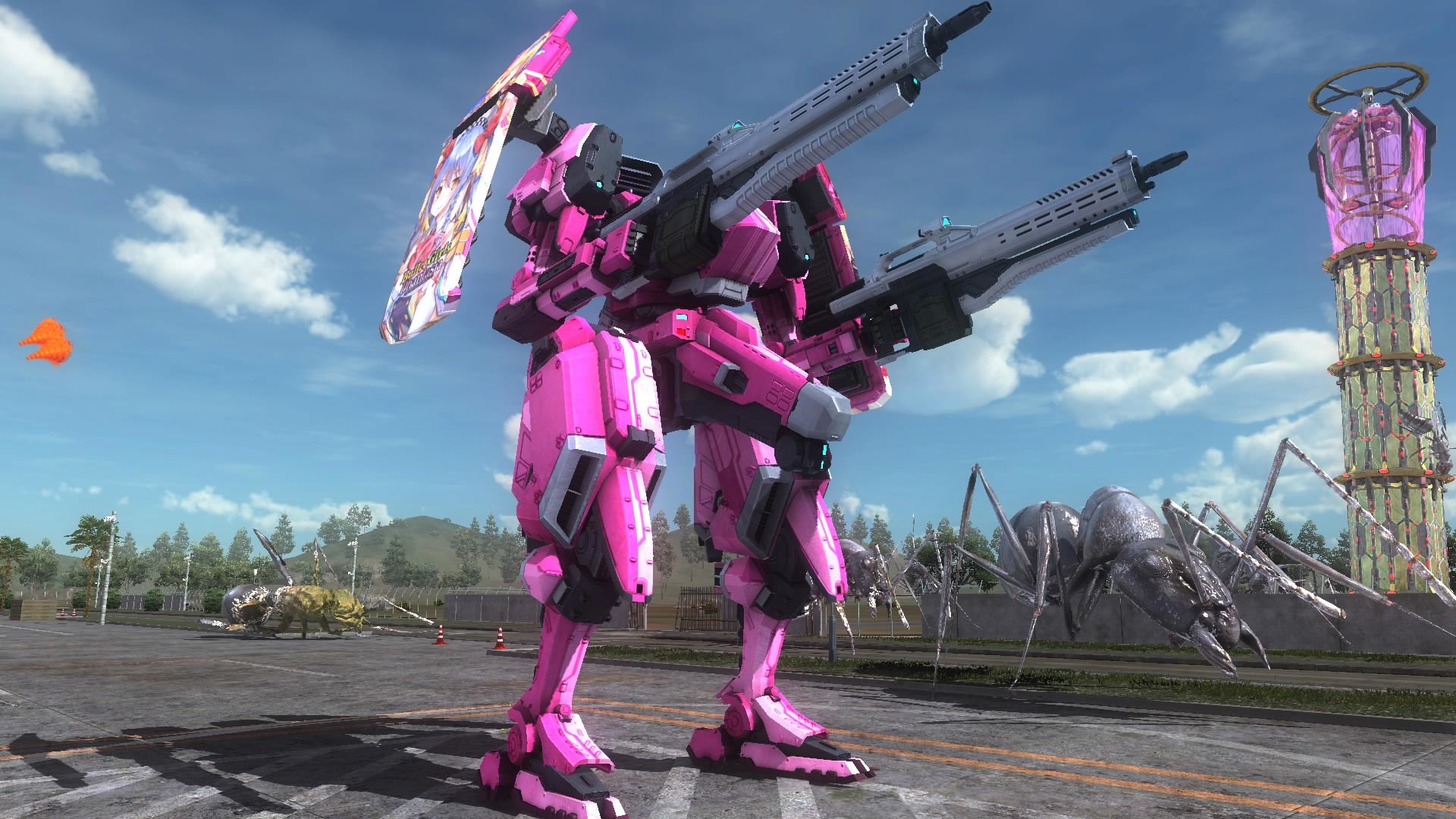 EARTH DEFENSE FORCE 5 - Air Raider Piloted Weapon Combat Frame Phantasia Shield Nyx