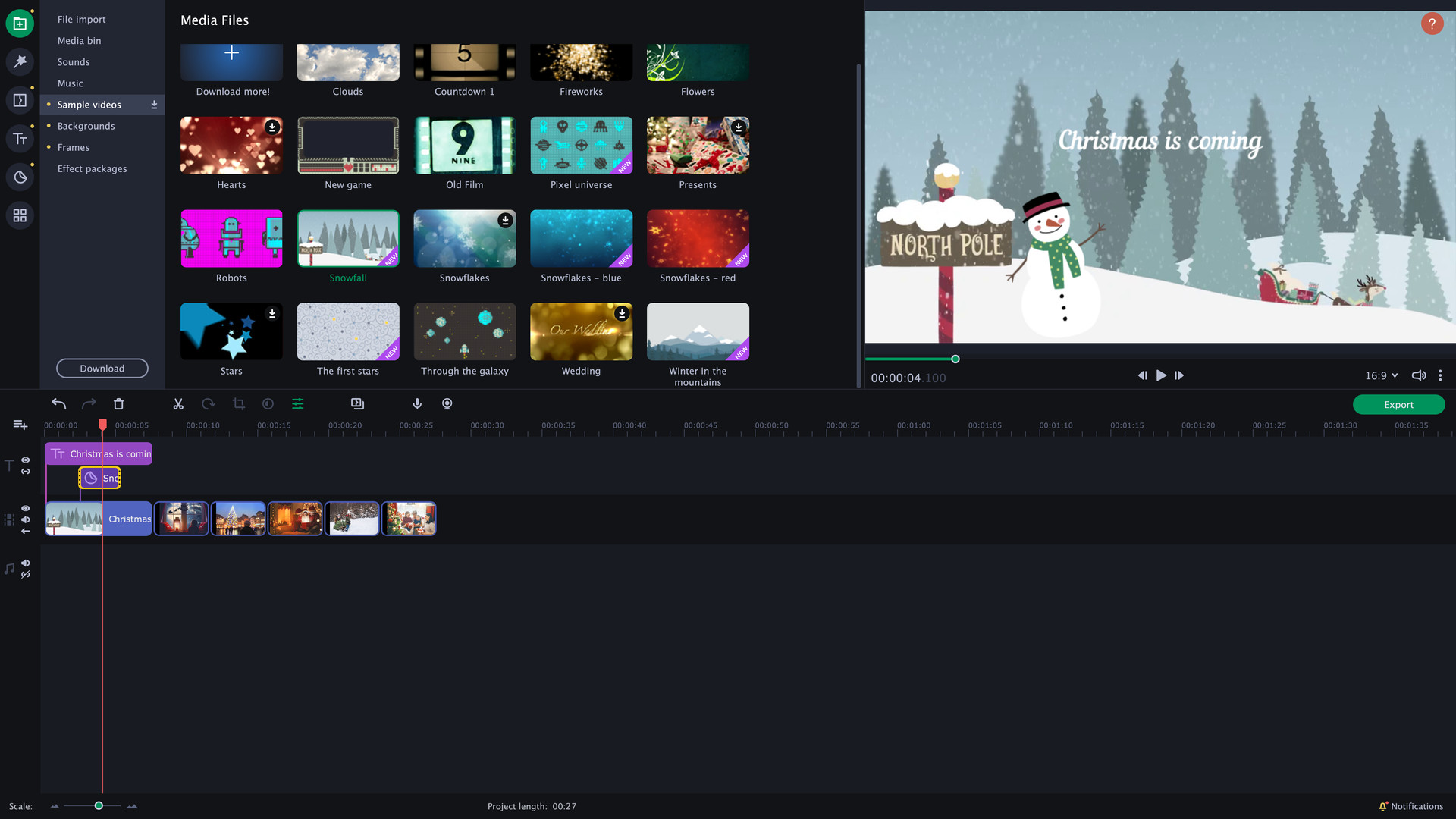 Movavi Slideshow Maker 8 Effects - Christmas Party Set