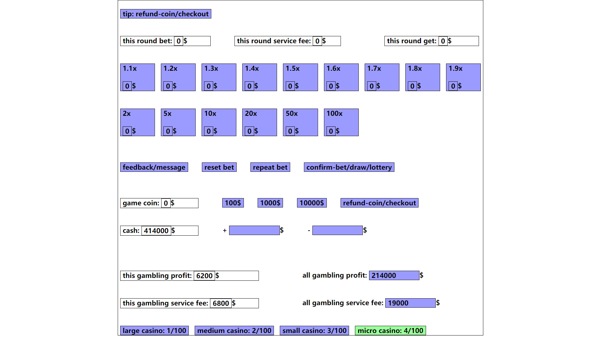gambling game: win enough one million dollar