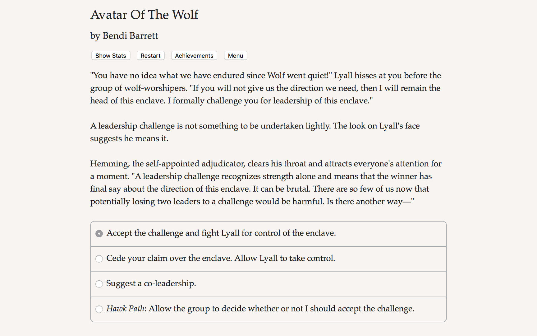 Avatar Of The Wolf Demo