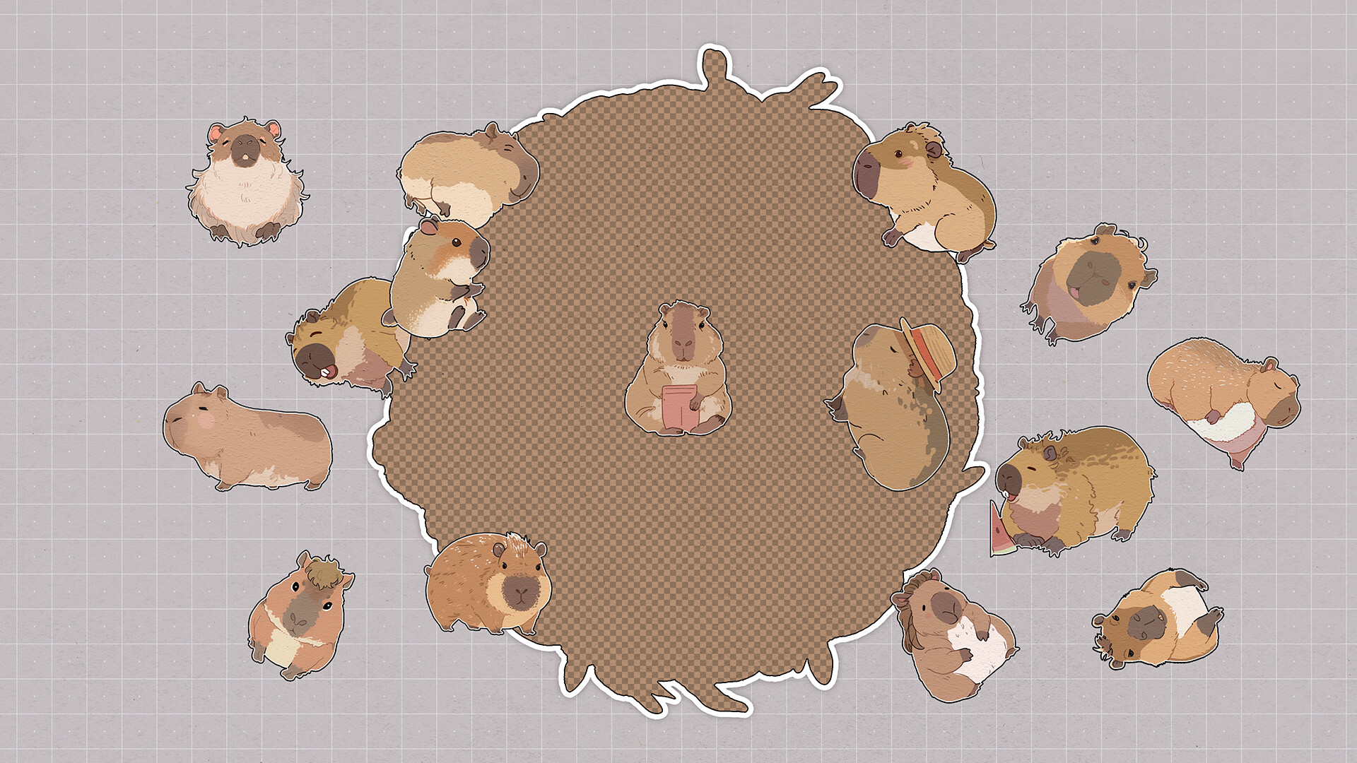 Capybaras Huddled Together