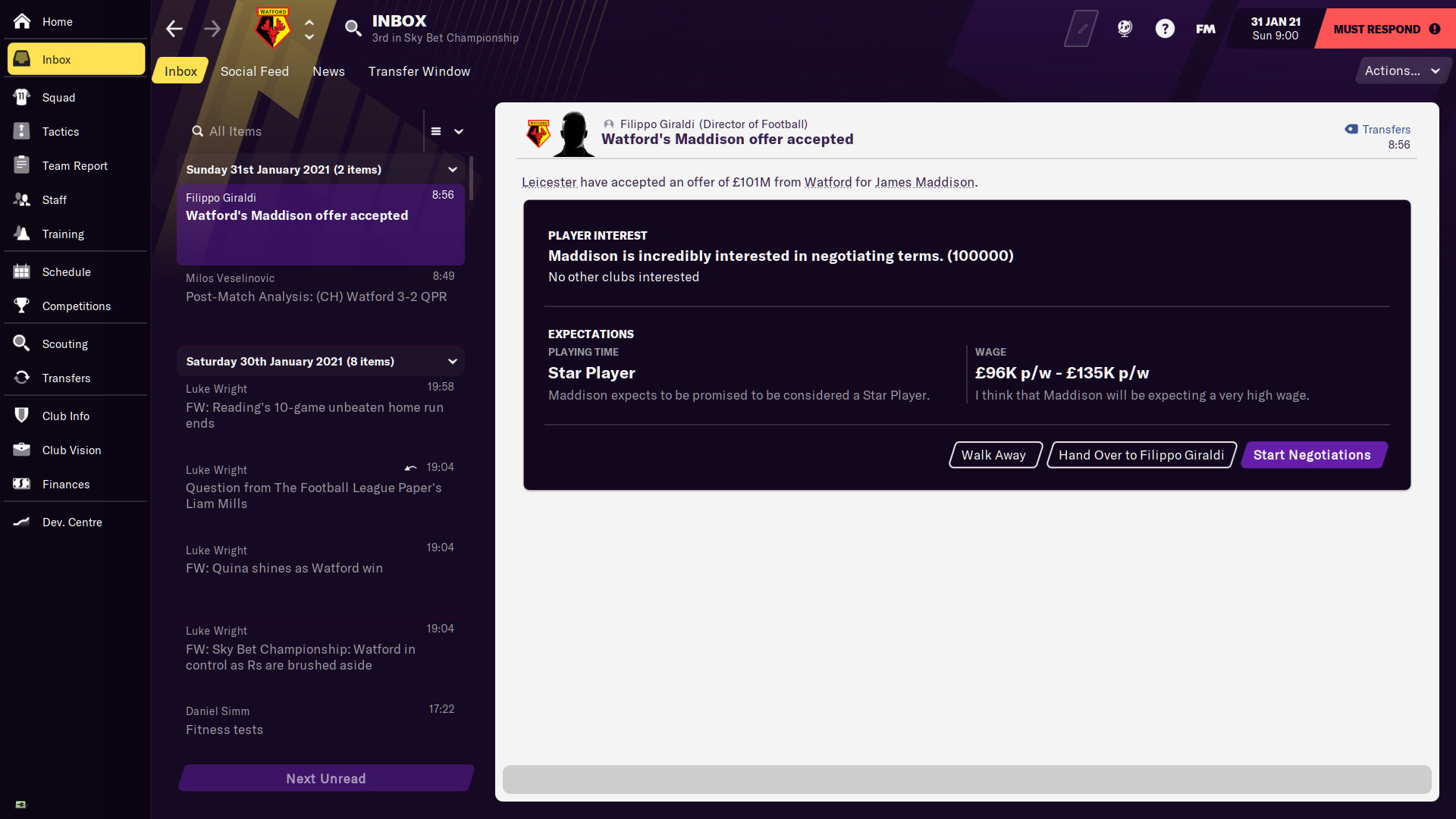 Football Manager 2021 Touch - All Players Interested