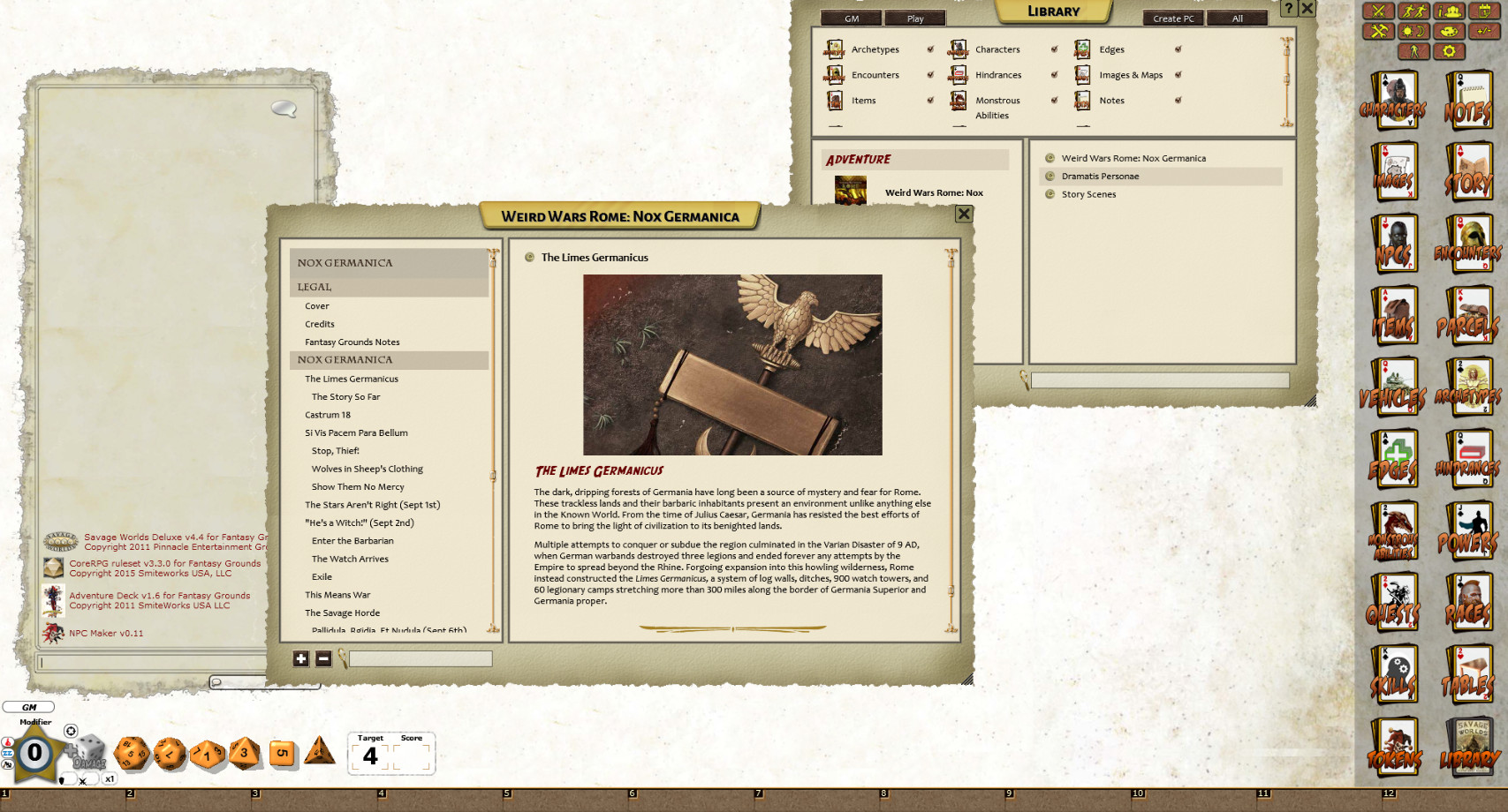 Fantasy Grounds - Weird Wars Rome: Nox Germanica (Savage Worlds)