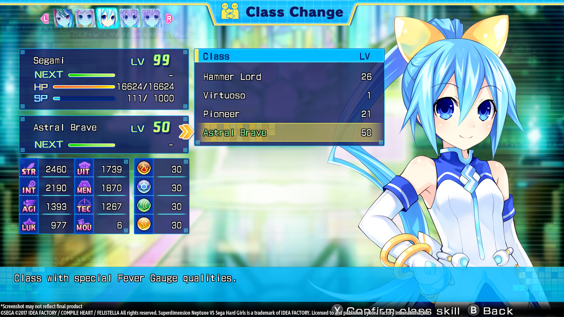 Superdimension Neptune VS Sega Hard Girls - Segami's Astral Brave
