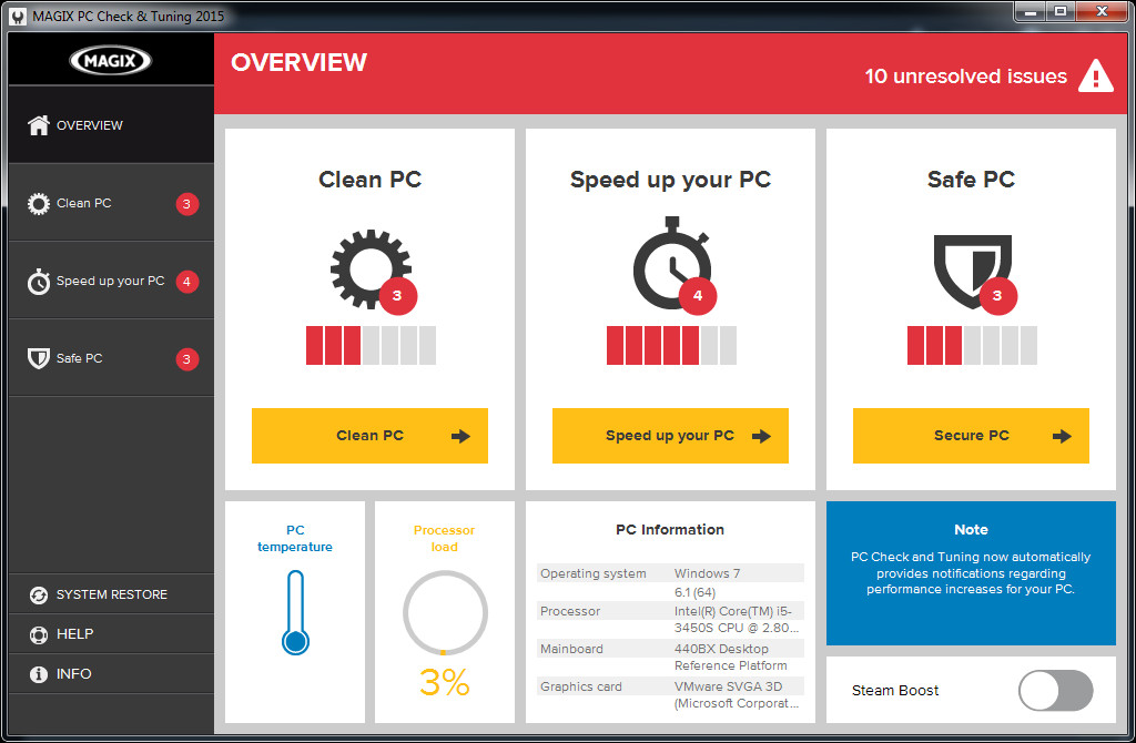 MAGIX PC Check & Tuning 2015