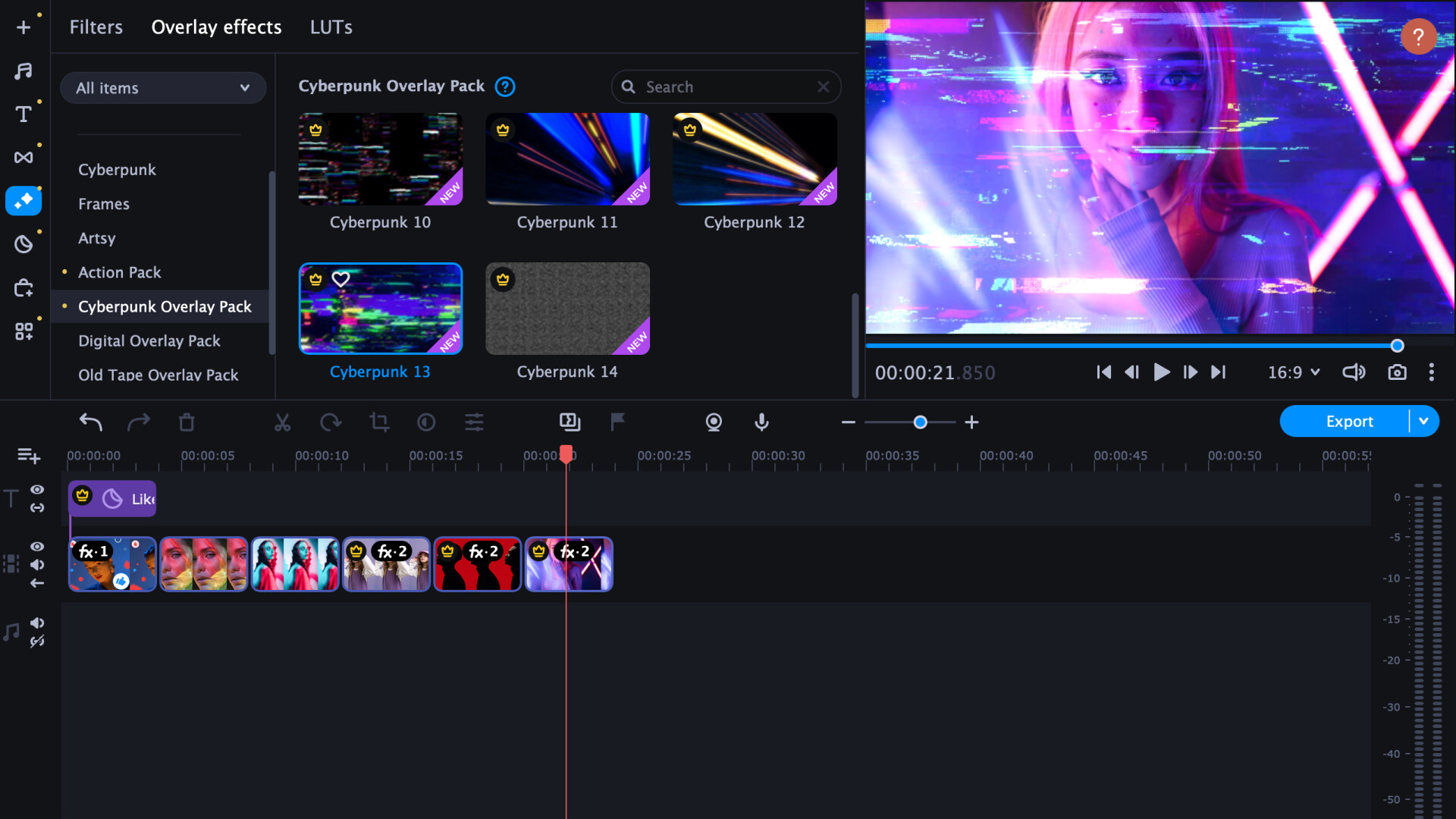 Movavi Video Suite 2023 - Cyberpunk Overlay Pack