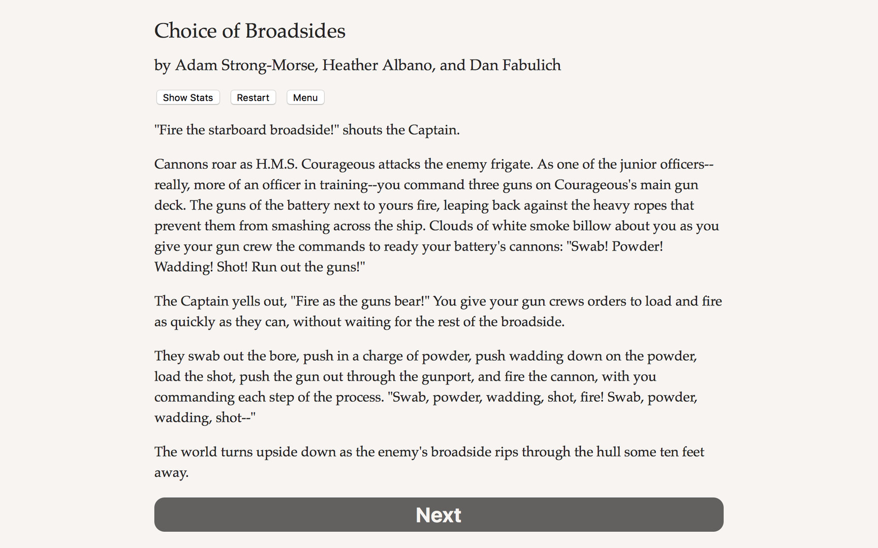 Choice of Broadsides Demo