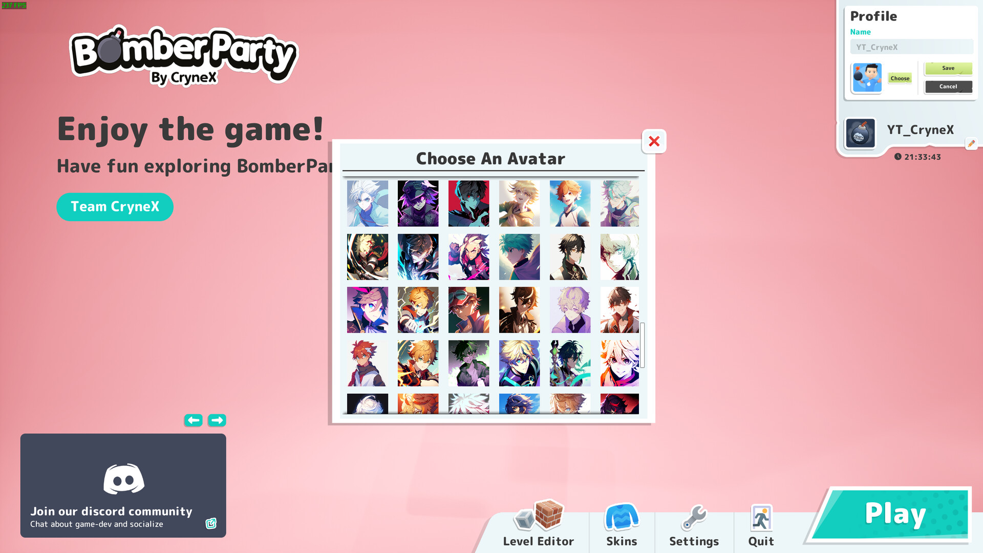 Bomber Party Anime Avatars DLC