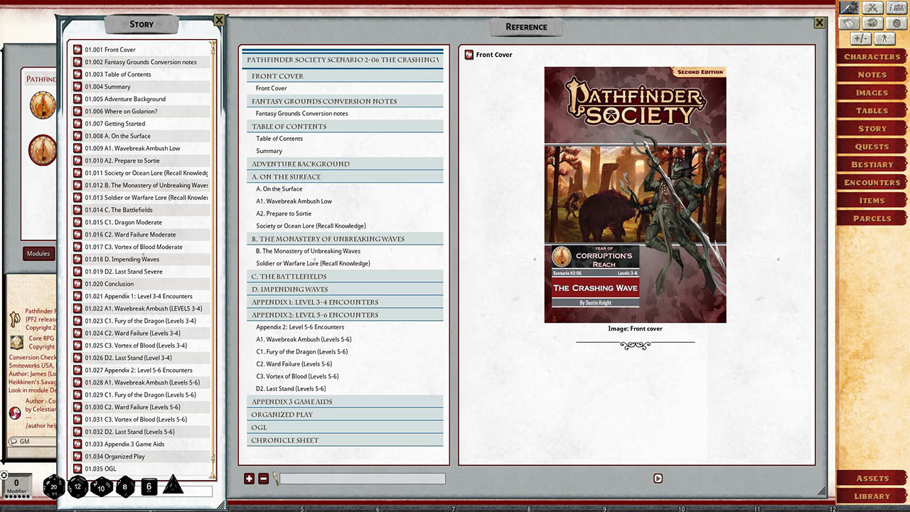 Fantasy Grounds - Pathfinder 2 RPG - Pathfinder Society Scenario #2-06: The Crashing Wave