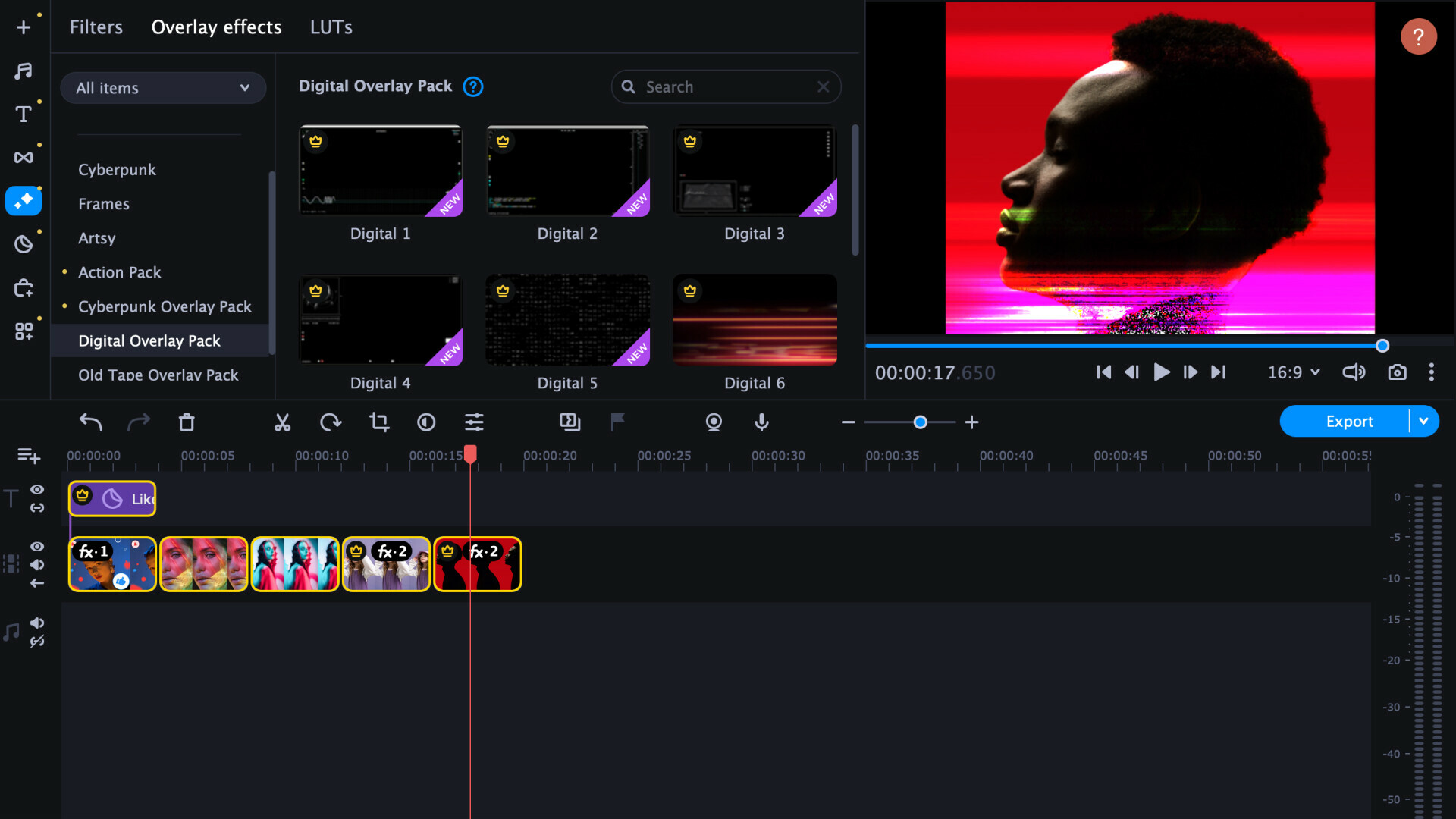Movavi Video Editor 2025 - Digital Overlay Pack