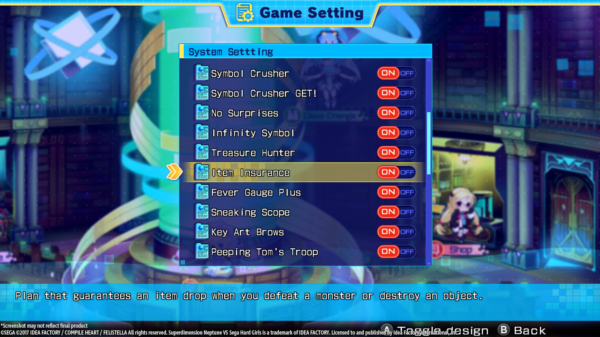 Superdimension Neptune VS Sega Hard Girls - Item Insurance
