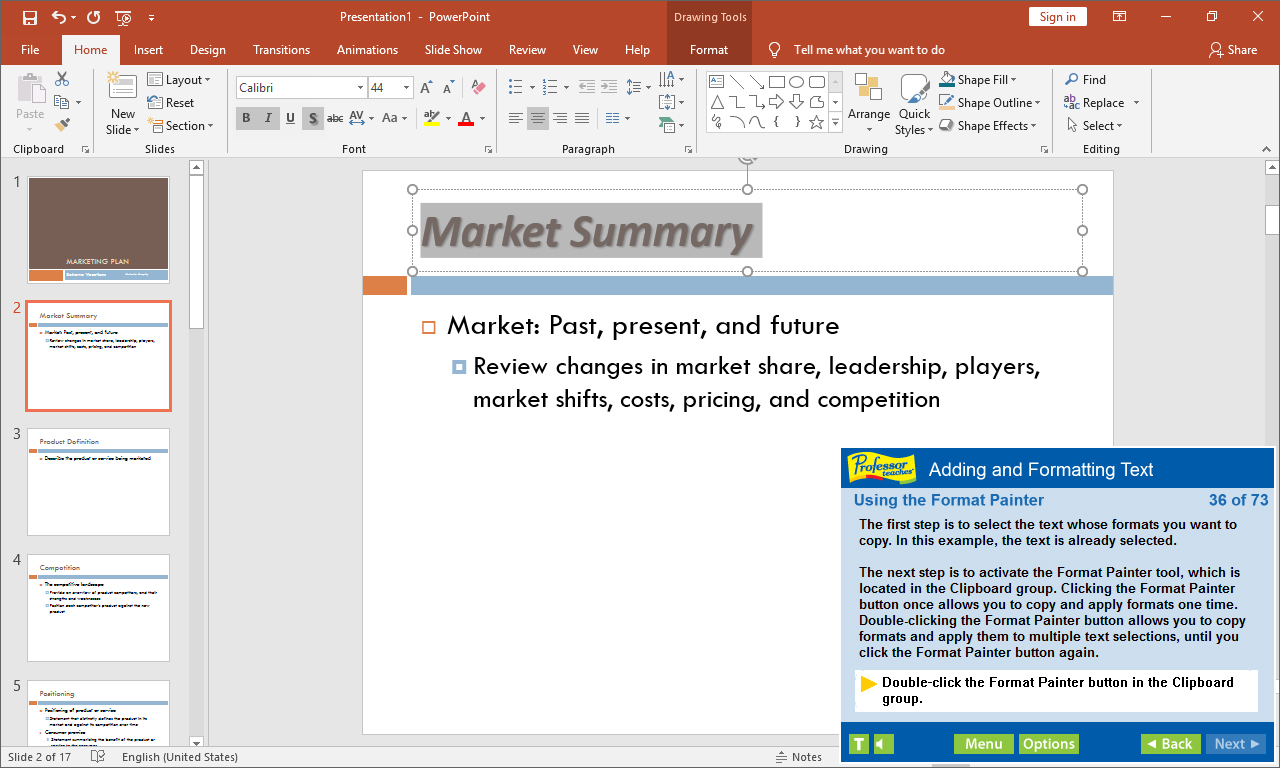 Professor Teaches PowerPoint 2019