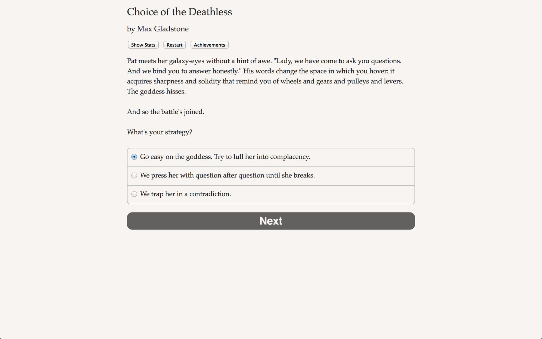 Choice of the Deathless