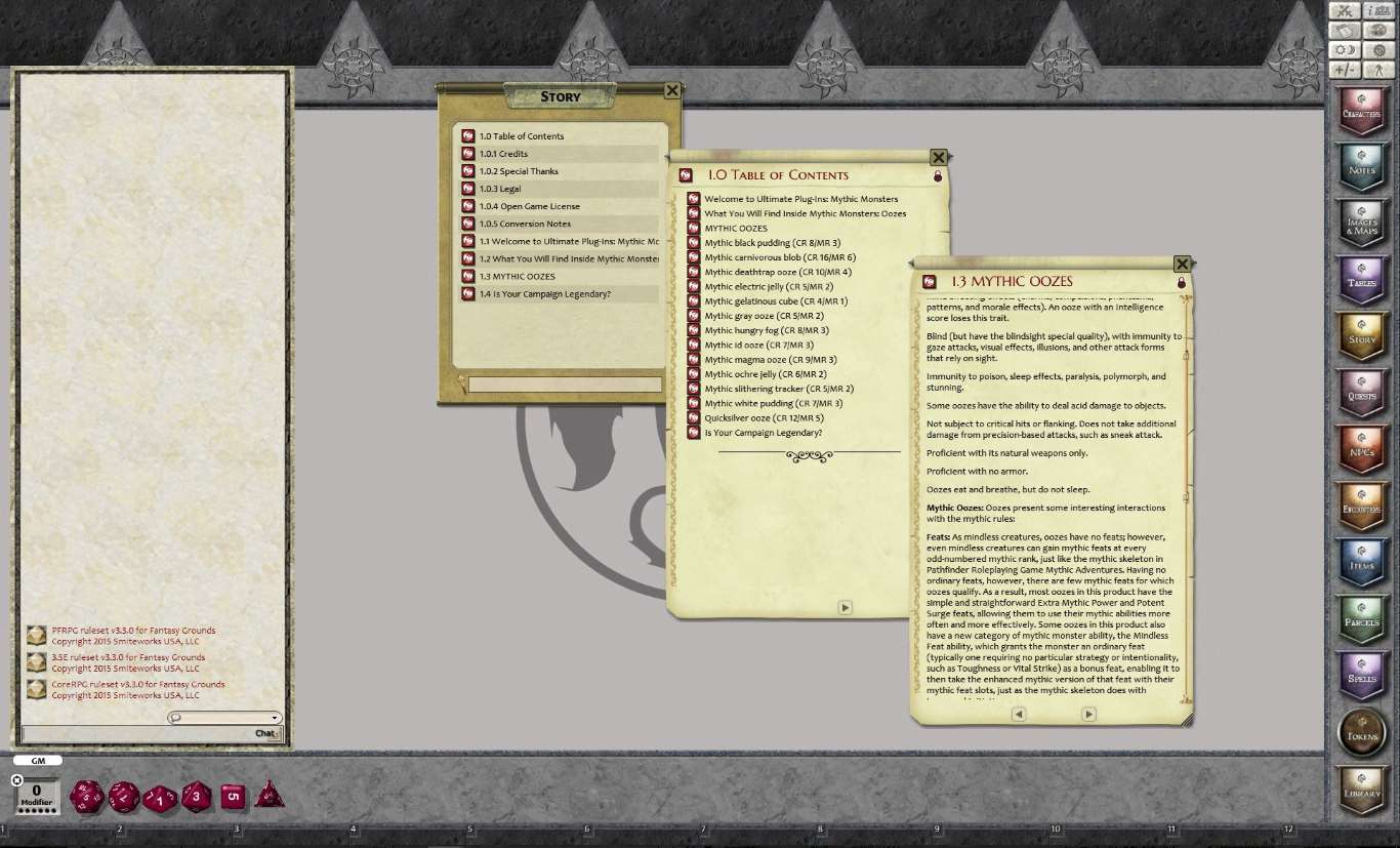 Fantasy Grounds - Mythic Monsters #3: Oozes (PFRPG)