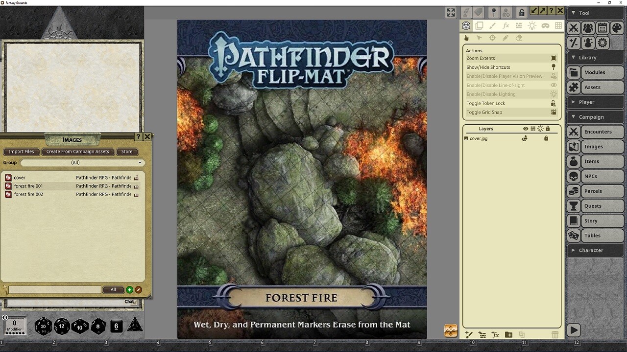 Fantasy Grounds - Pathfinder RPG - Pathfinder Flip-Mat - Forest Fire