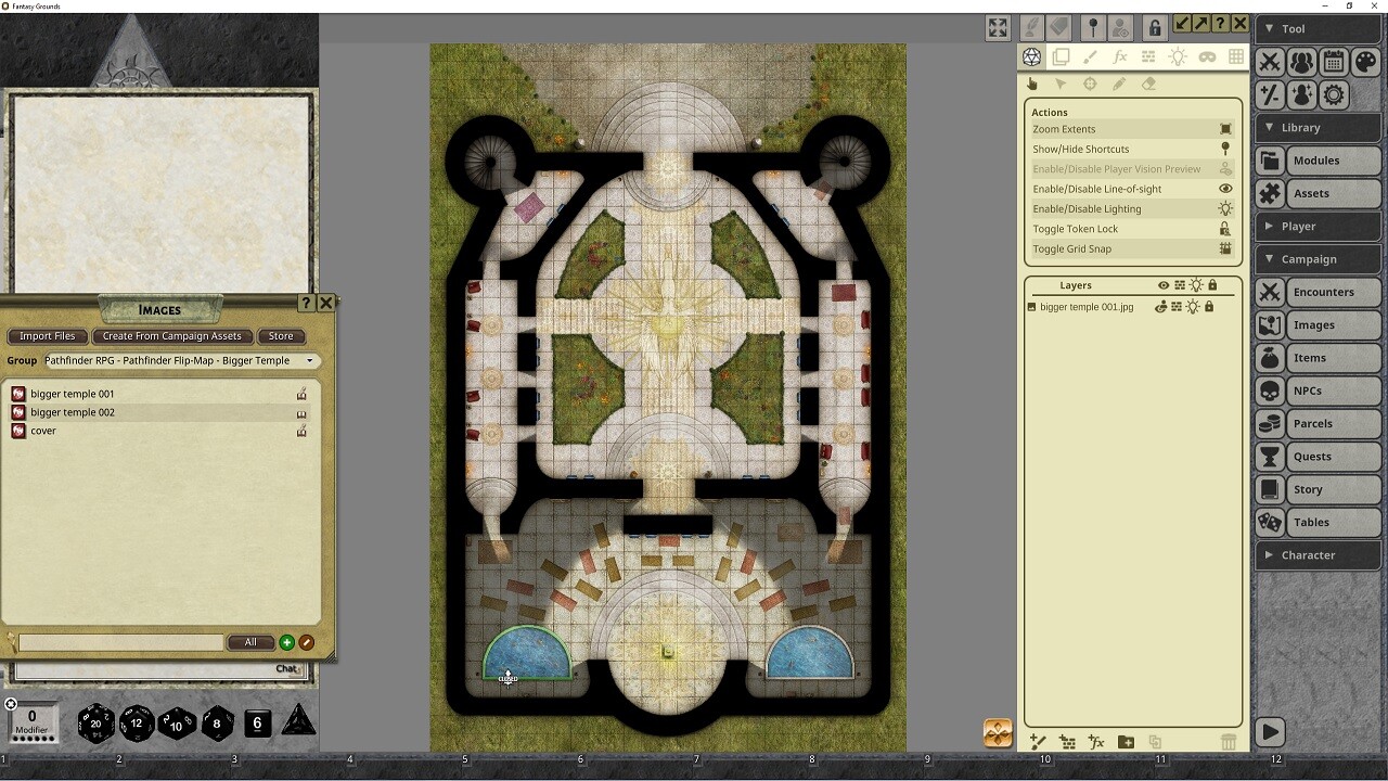 Fantasy Grounds - Pathfinder RPG - Pathfinder Flip-Mat: Bigger Temple