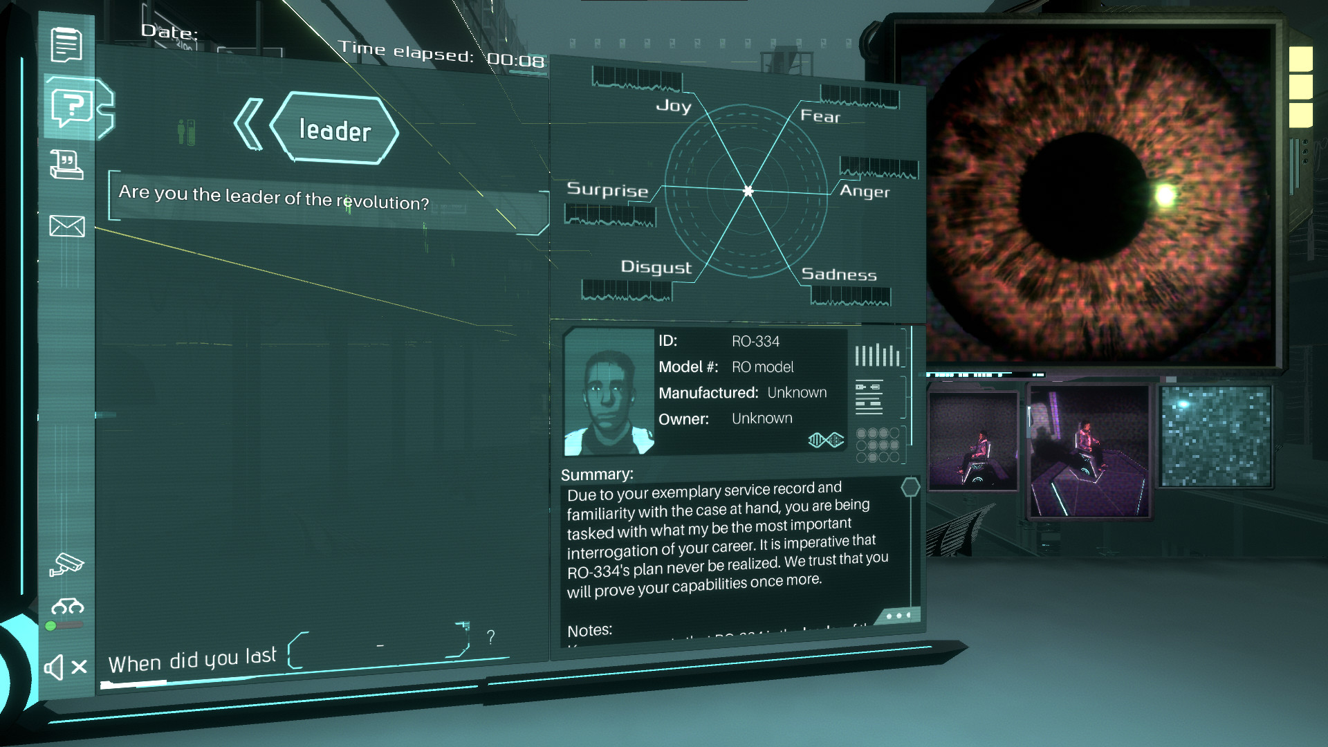 Silicon Dreams  |  cyberpunk interrogation