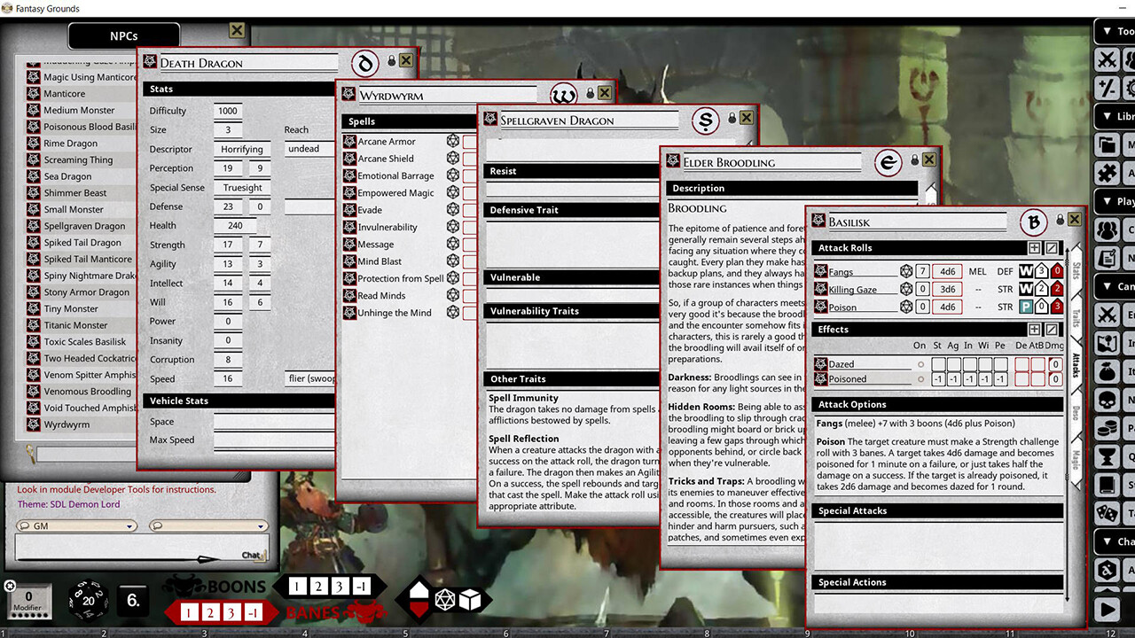 Fantasy Grounds - Shadow of the Demon Lord Monstrous Pack 6 - The Remainder