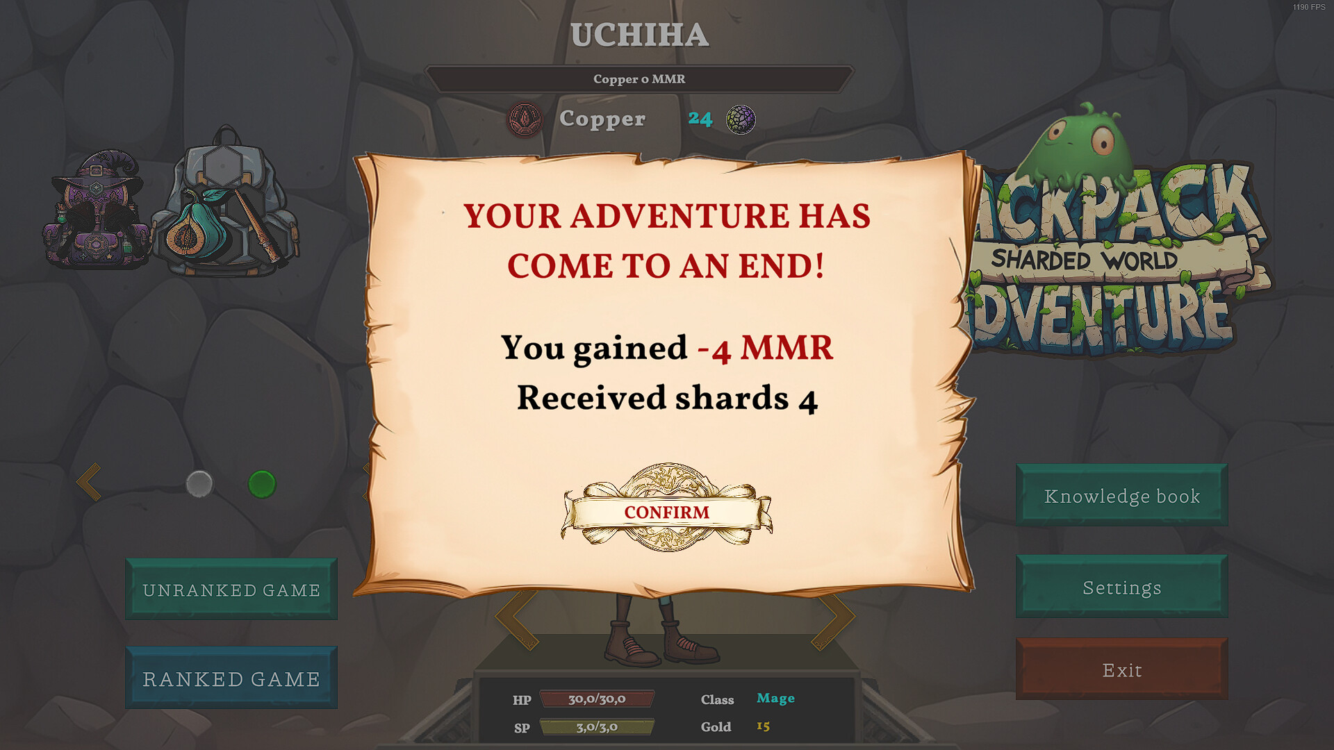 Sharded World: Backpack Adventure Demo