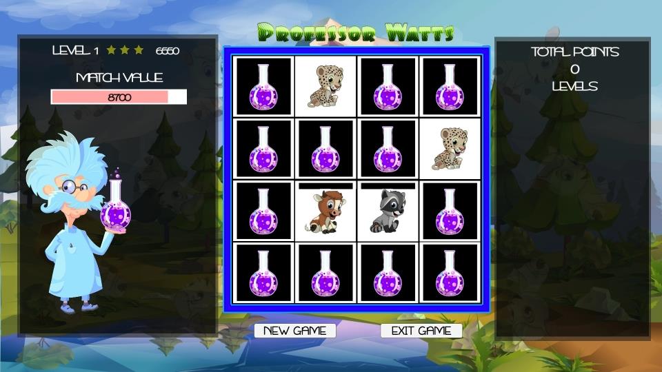 Professor Watts Memory Match: Cute Animals