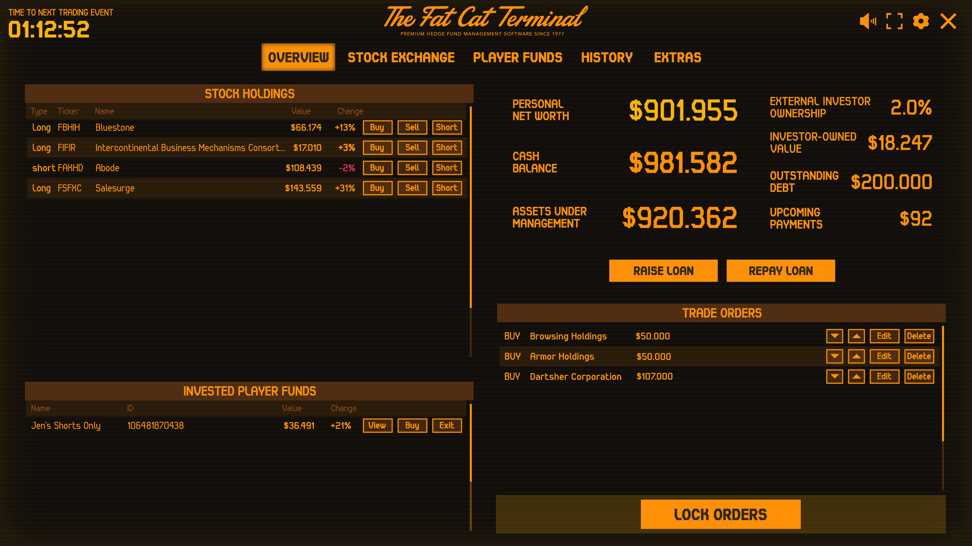 Hedge Fund Manager Simulator MMO