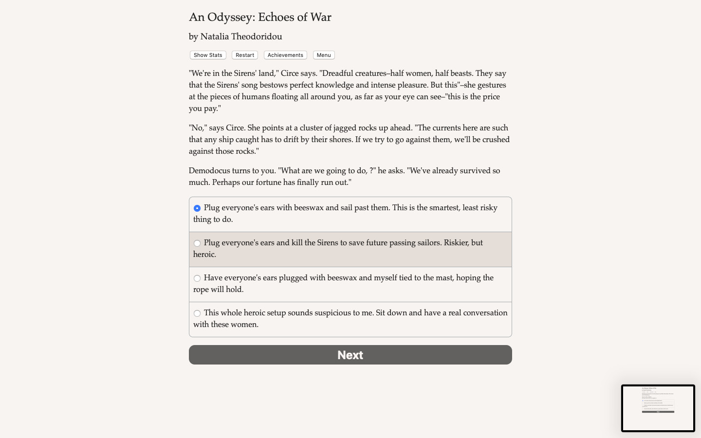 An Odyssey: Echoes of War Demo