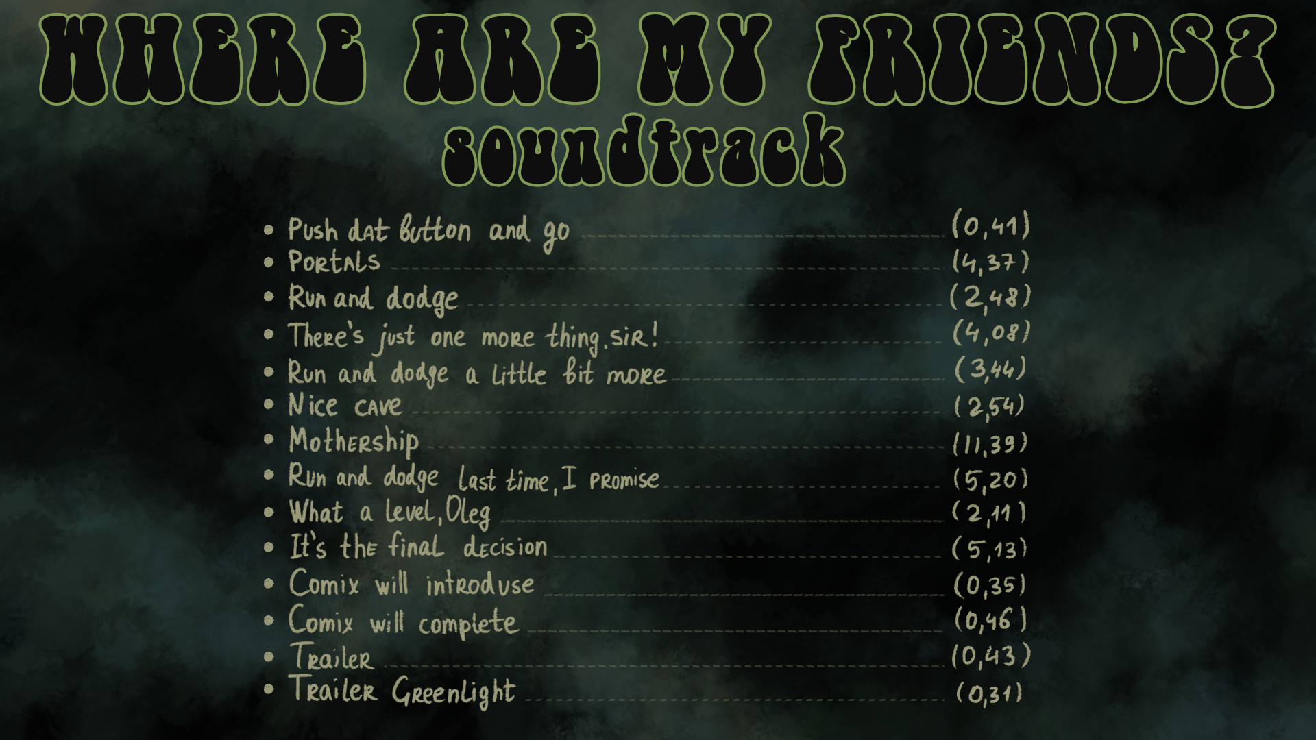 Where Are My Friends? - Soundtrack