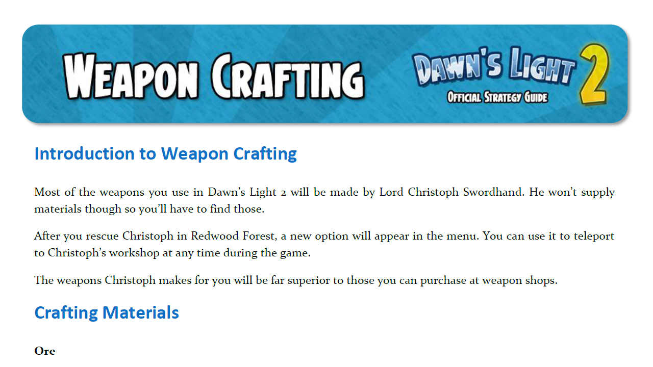 Dawn's Light 2 - Strategy Guide