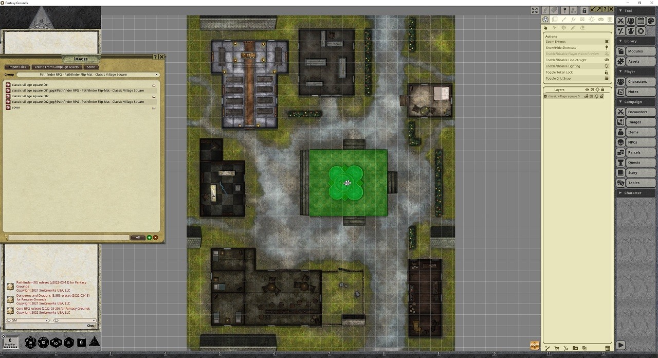 Fantasy Grounds - Pathfinder RPG - Pathfinder Flip-Map - Classic Village Square