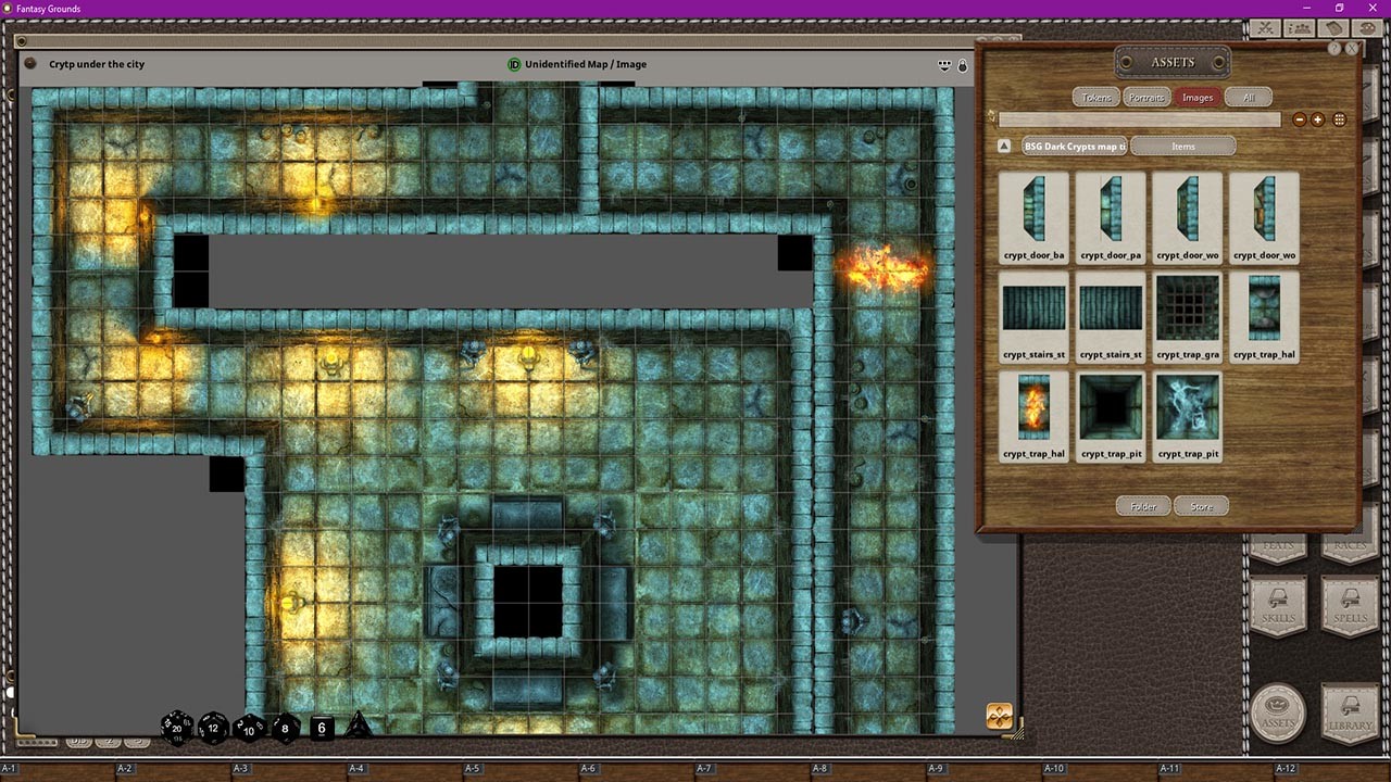 Fantasy Grounds - Black Scrolls Dark Crypts (Map Tile Pack)