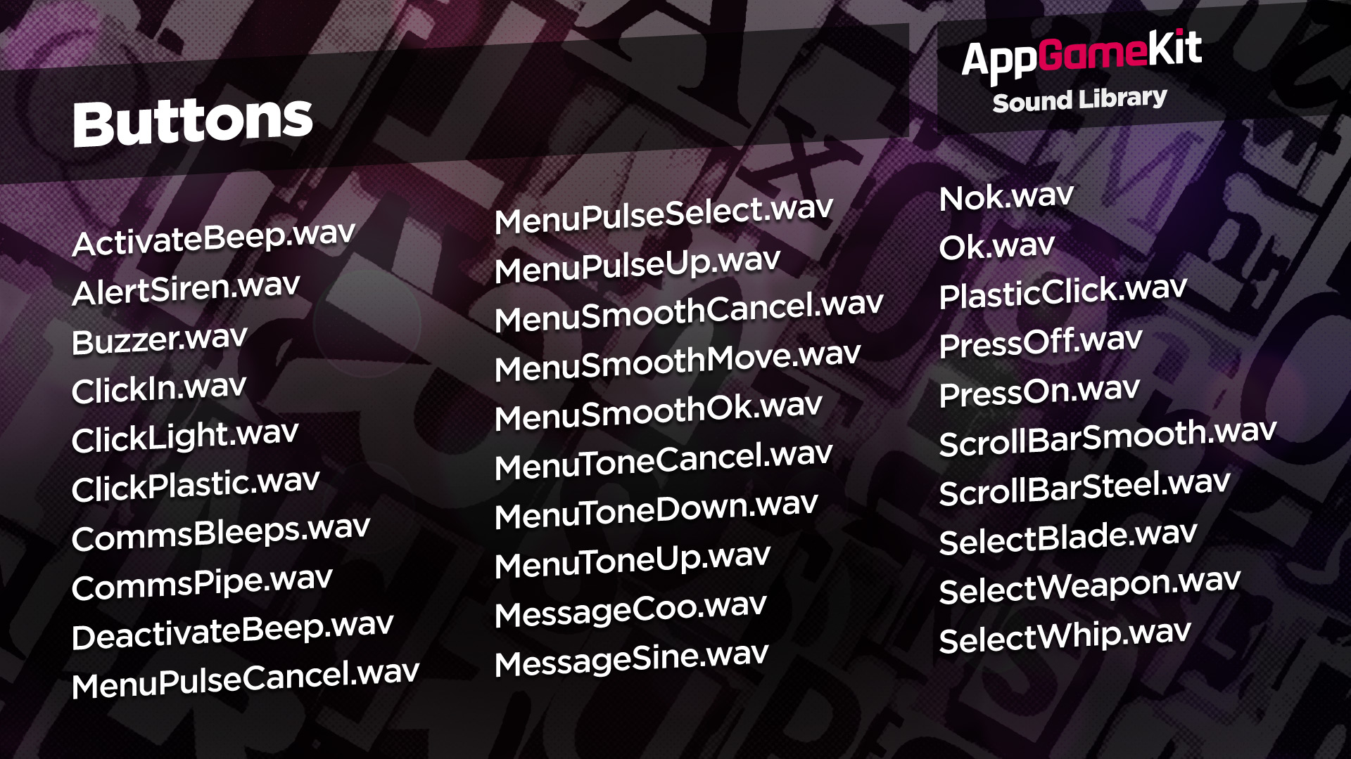 AppGameKit Classic - Sound Library