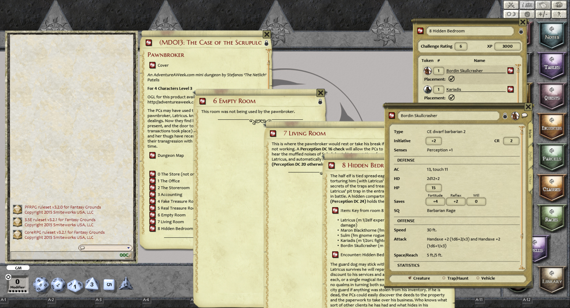 Fantasy Grounds - Mini-Dungeon #013: The Case of the Scrupulous Pawnbroker (PFRPG)