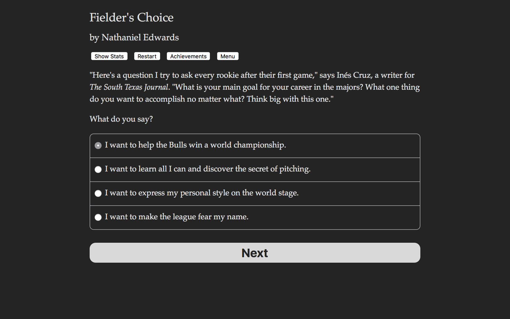 The Fielder’s Choice Demo