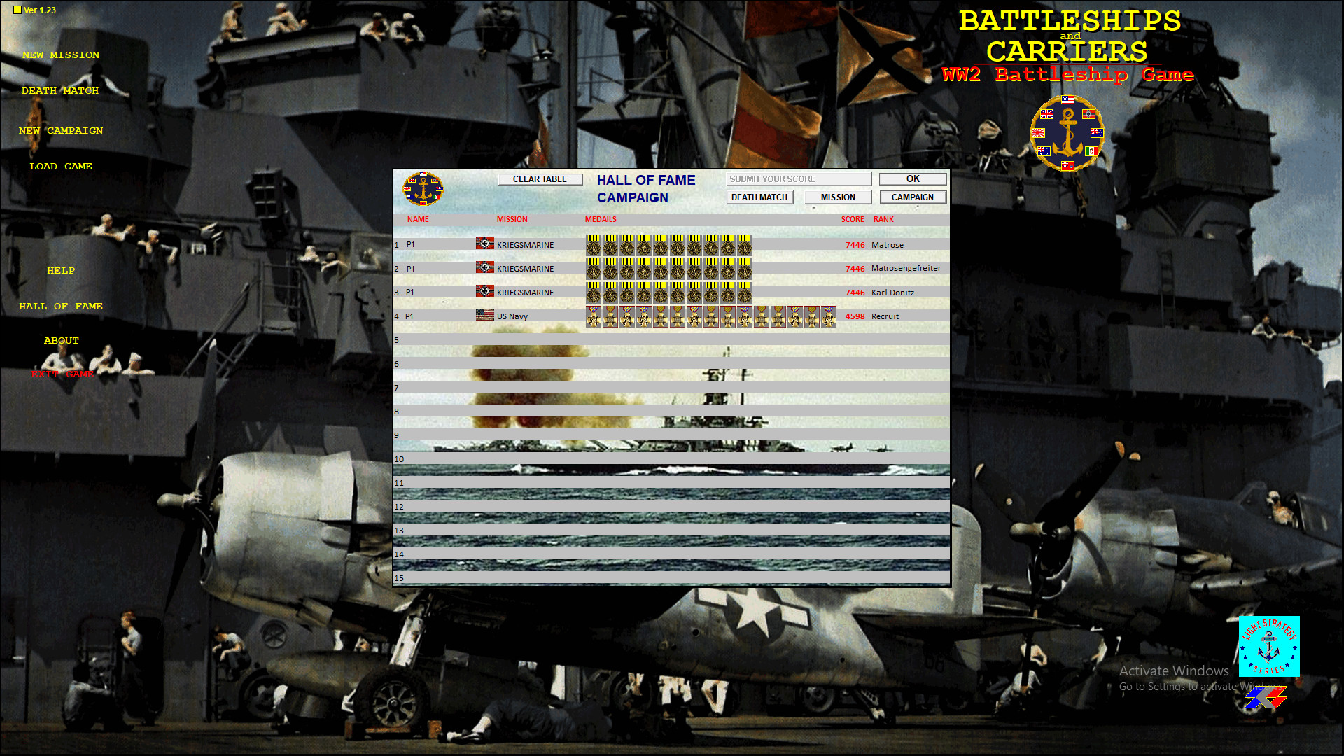 Battleships and Carriers - WW2 Battleship Game