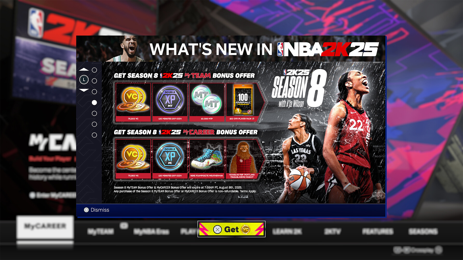NBA 2K25 MyTEAM Bonus Offer: Season 8