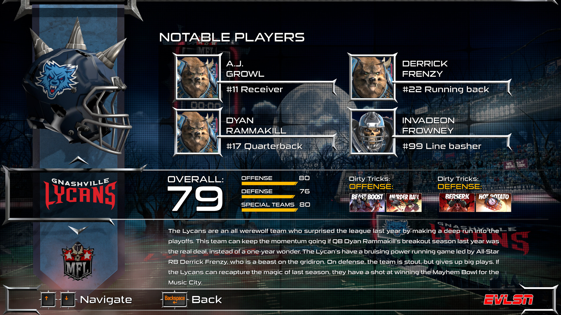 Mutant Football League: Gnashville Lycans