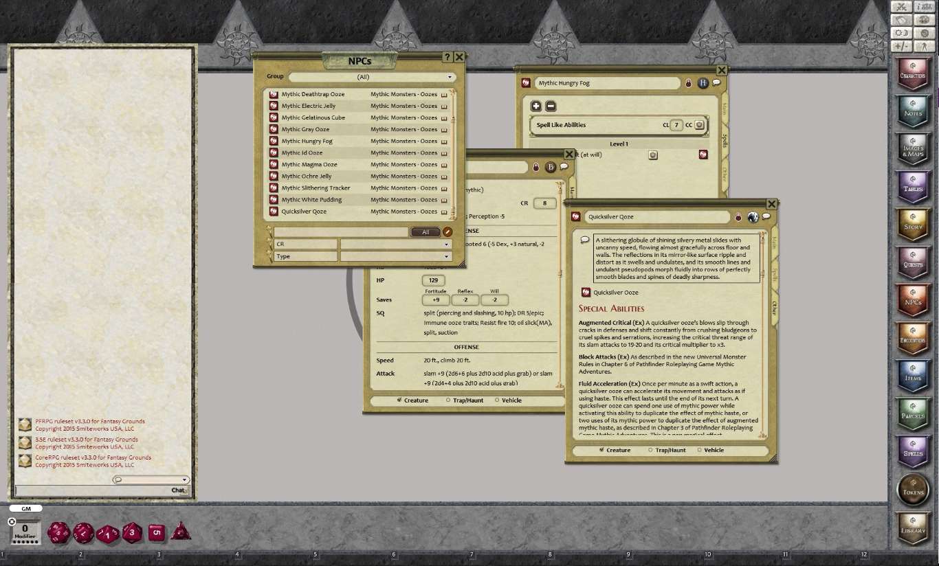 Fantasy Grounds - Mythic Monsters #3: Oozes (PFRPG)