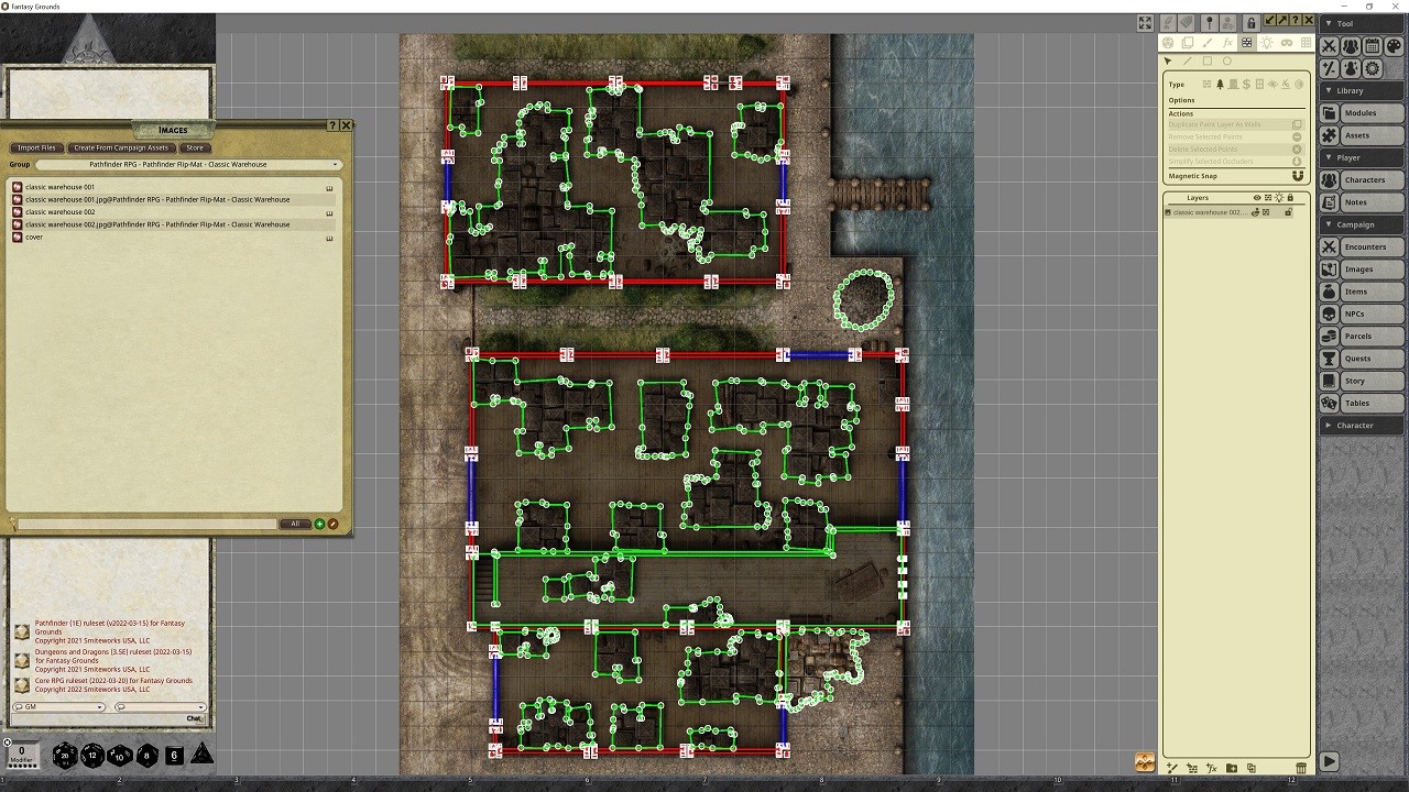 Fantasy Grounds - Pathfinder RPG - Pathfinder Flip-Mat - Classic Warehouse