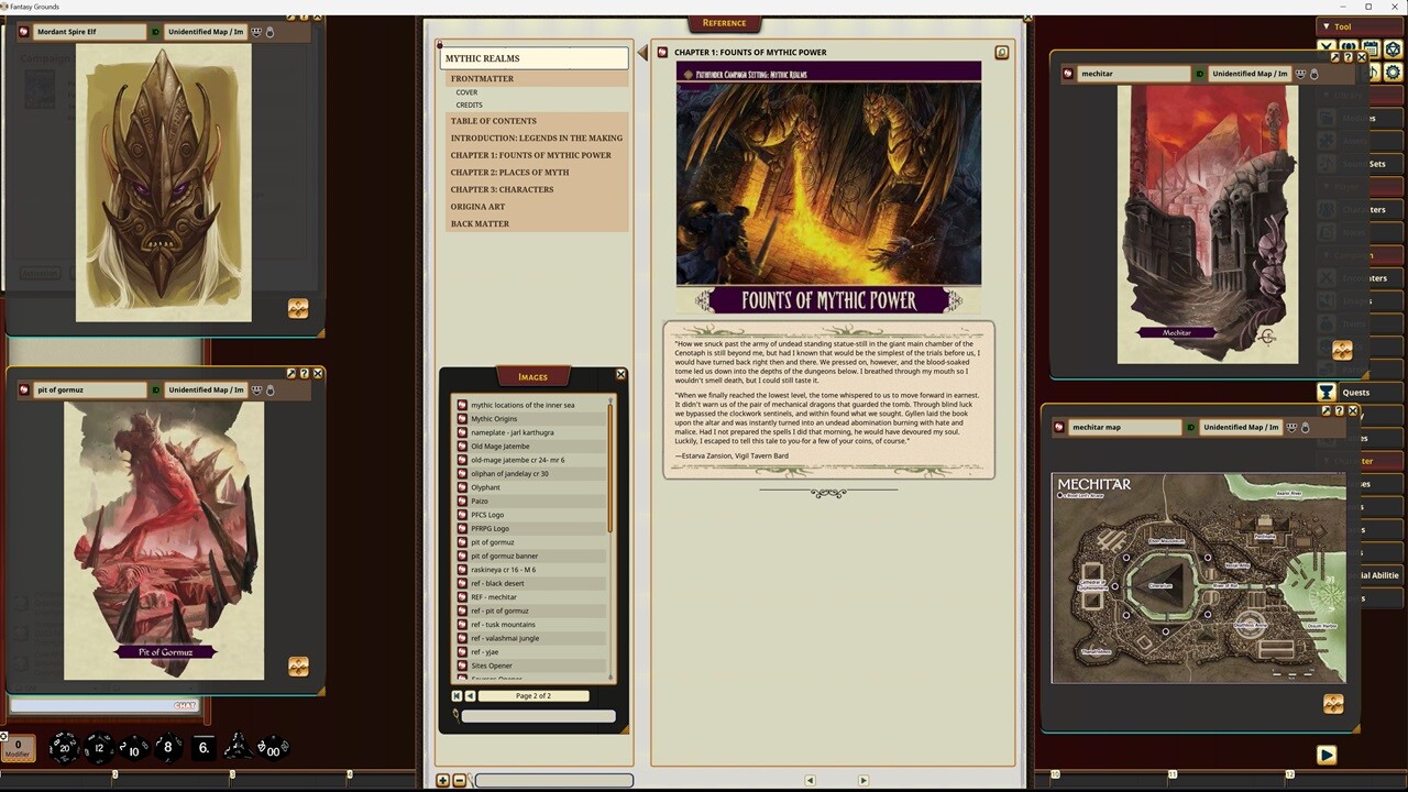 Fantasy Grounds - Pathfinder RPG - Campaign Setting: Mythic Realms