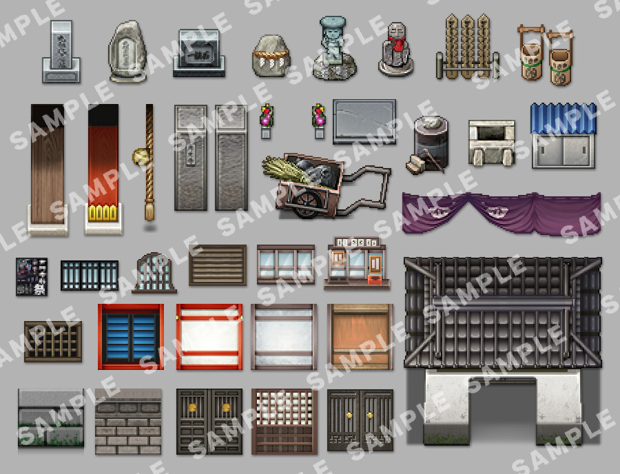 RPG Maker MV - SERIALGAMES Living Good City Tileset - Shrine and Temples SET