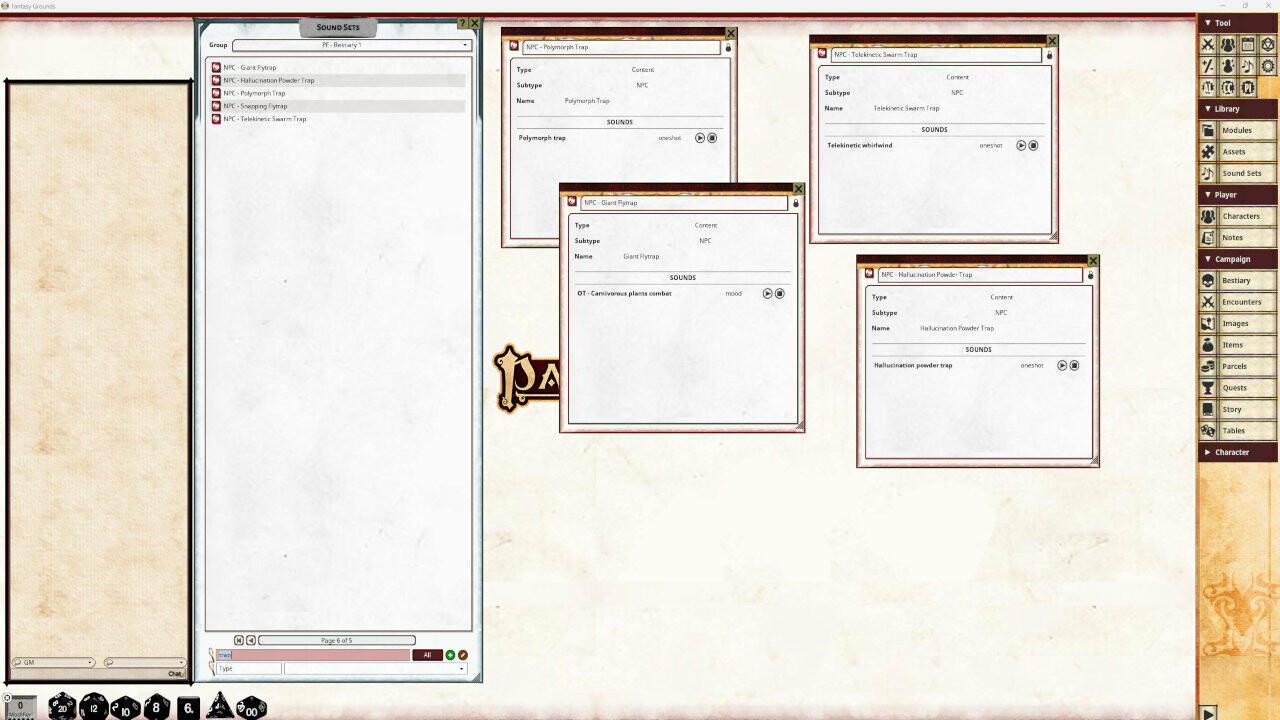 Fantasy Grounds - Pathfinder 2 RPG - Bestiary - Syrinscape Sound Link Pack
