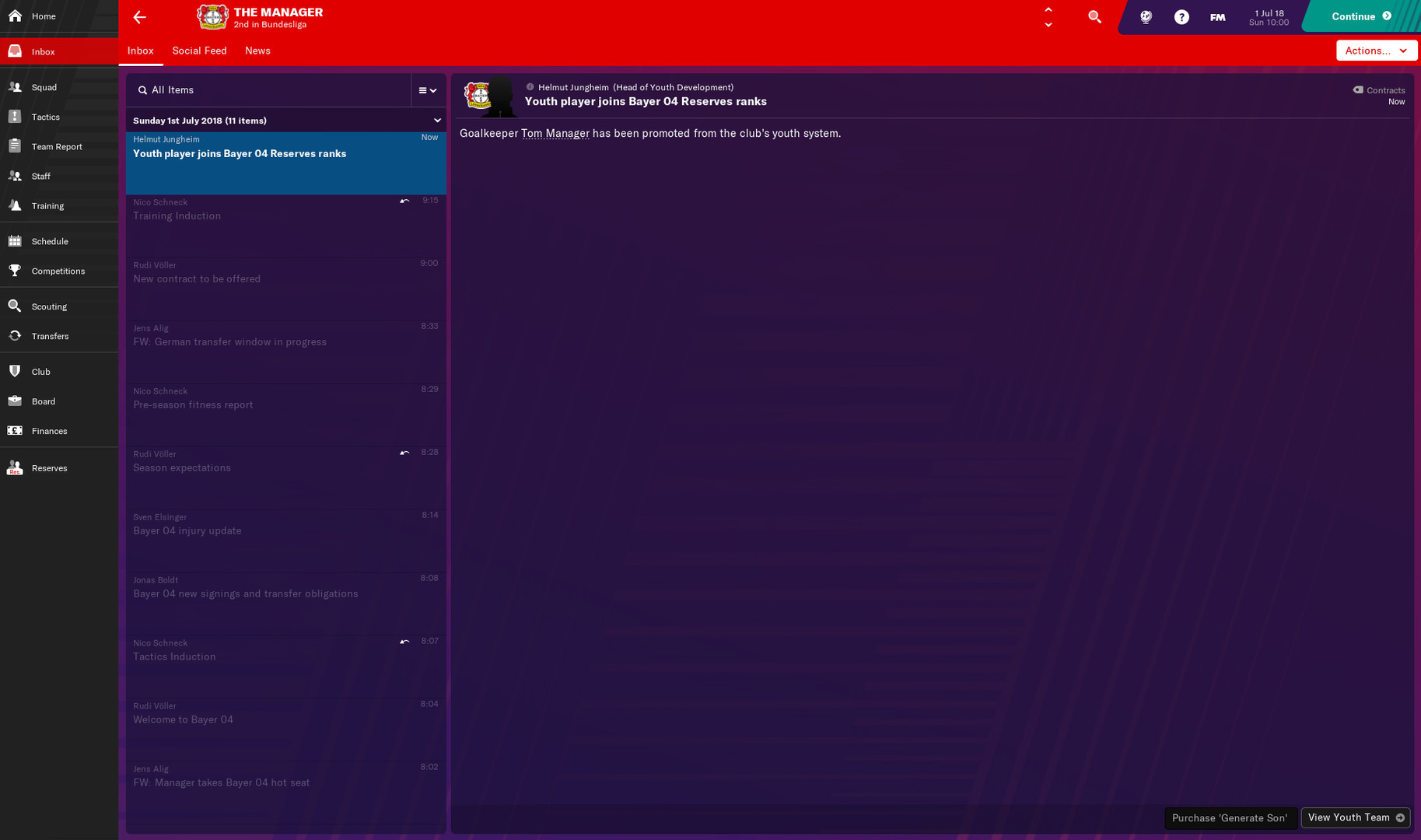 Football Manager 2019 Touch - Son Generated